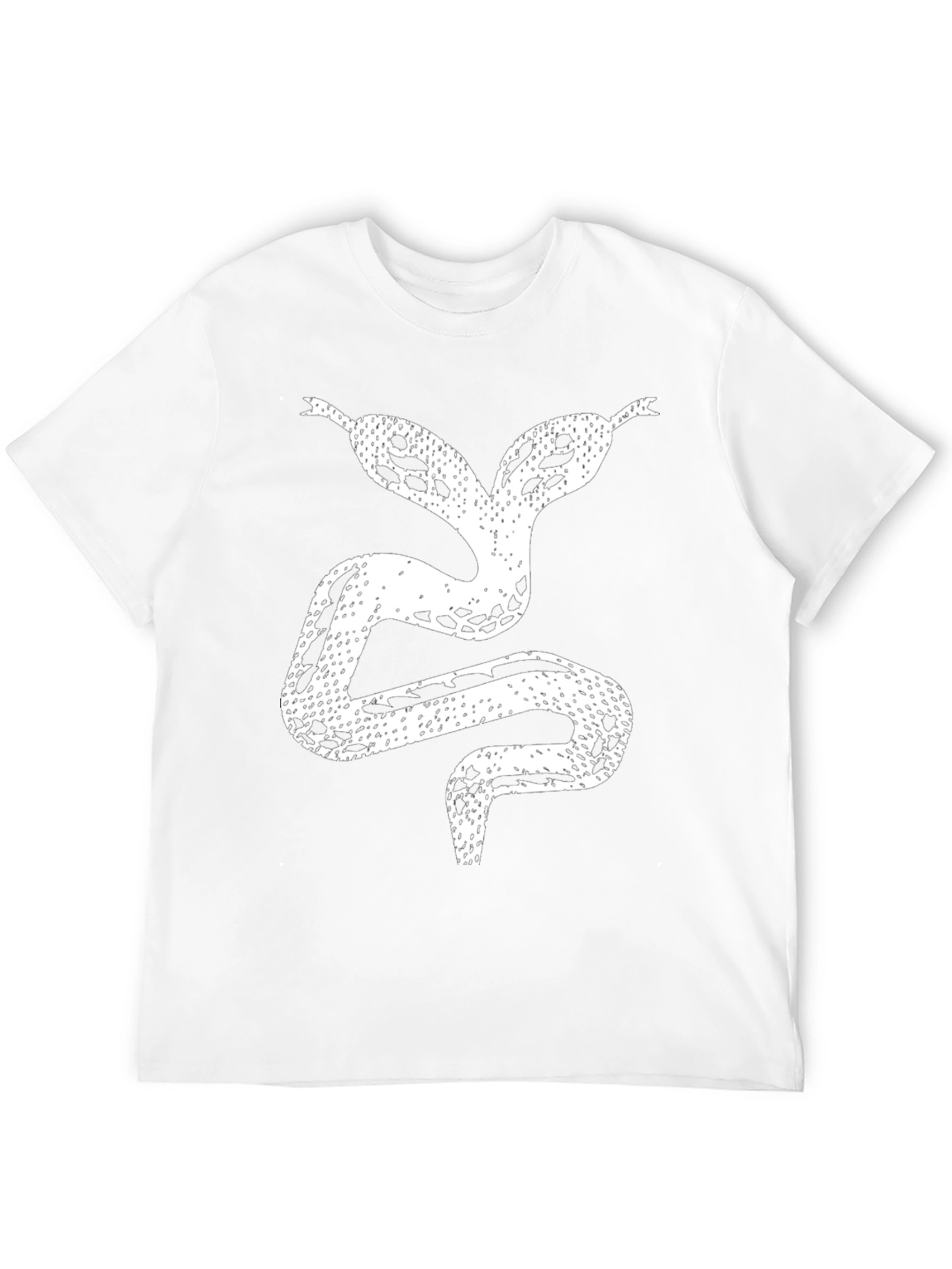 Two-Headed Snake Graphic Tee - Black Cotton T-Shirt