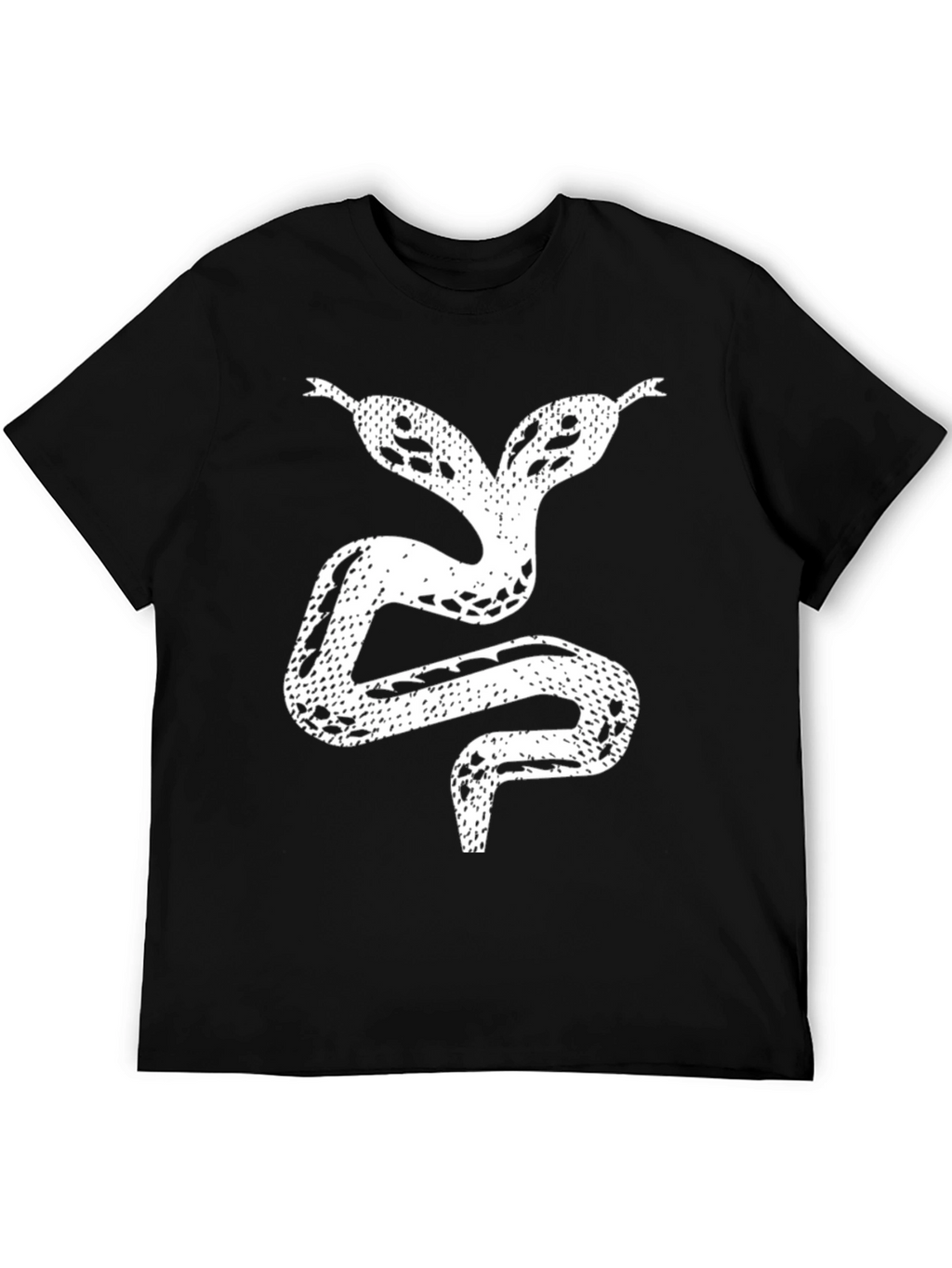 Two-Headed Snake Graphic Tee - Black Cotton T-Shirt