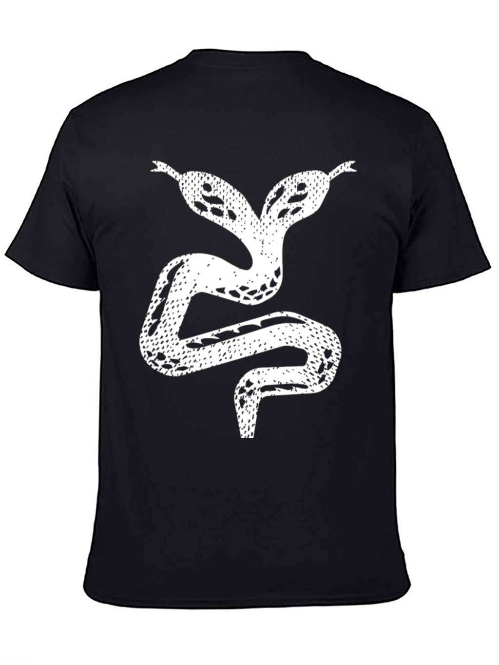 Two-Headed Snake Graphic Tee - Black Cotton T-Shirt