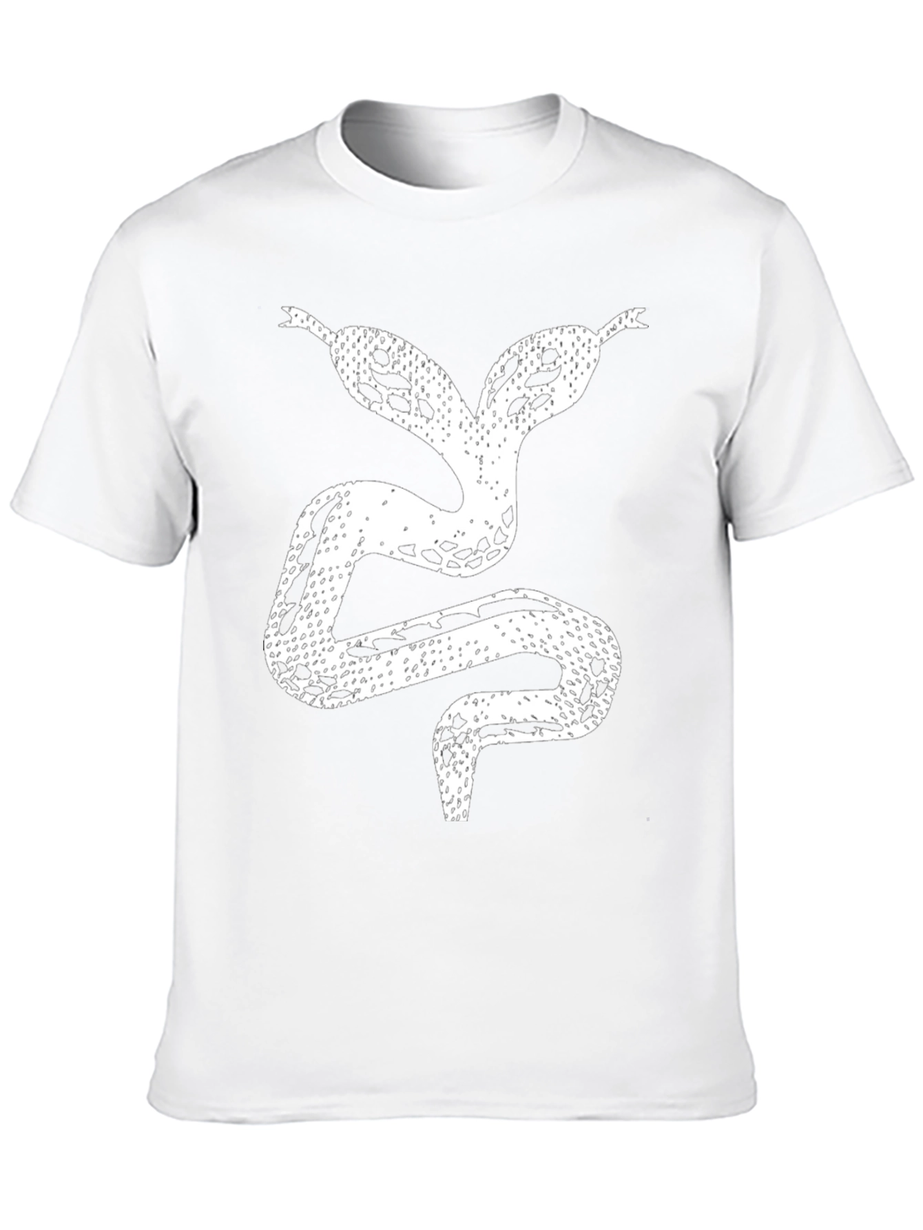 Two-Headed Snake Graphic Tee - Black Cotton T-Shirt