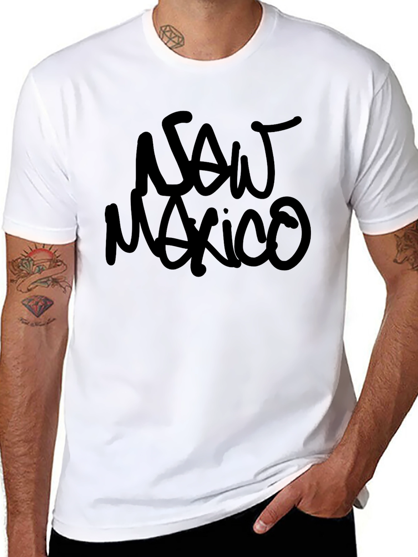New Mexico Black Graphic Tee - Casual Style