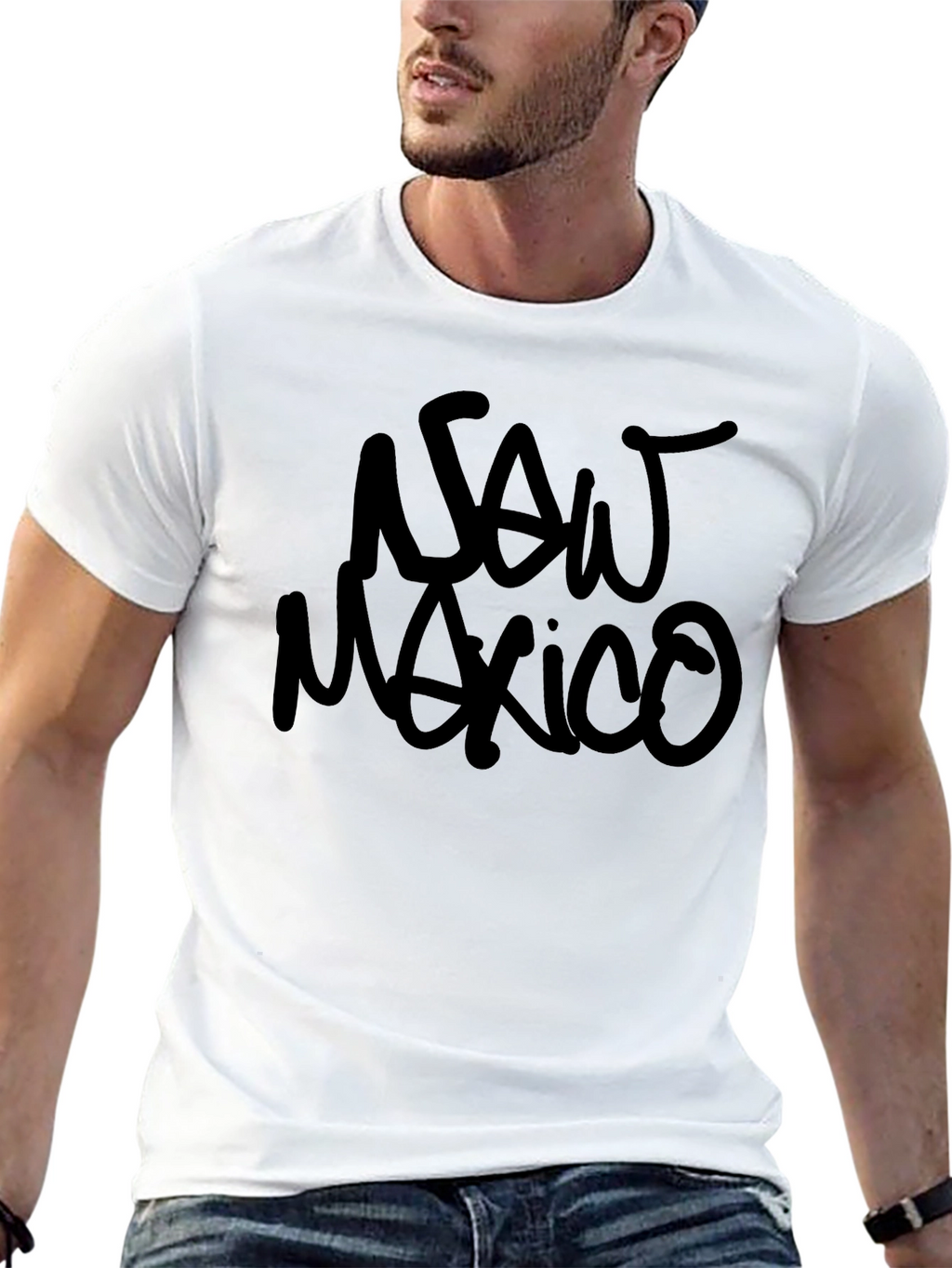 New Mexico Black Graphic Tee - Casual Style