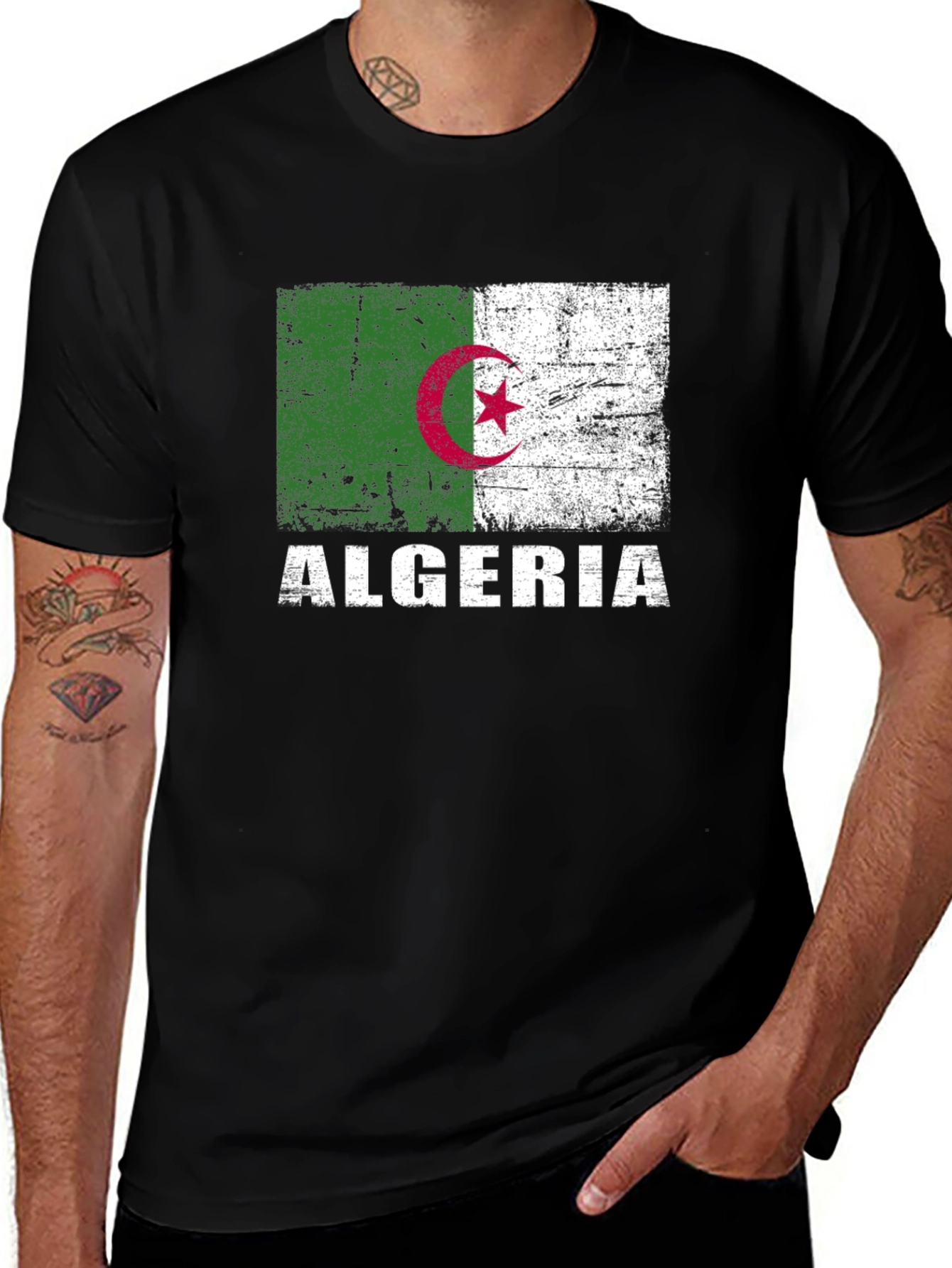 Algeria Flag T-Shirt - Distressed Algerian Pride