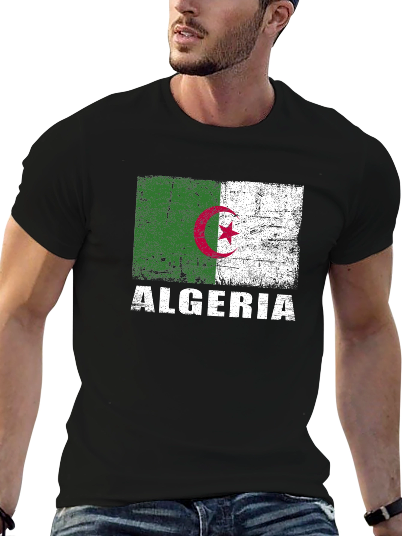Algeria Flag T-Shirt - Distressed Algerian Pride