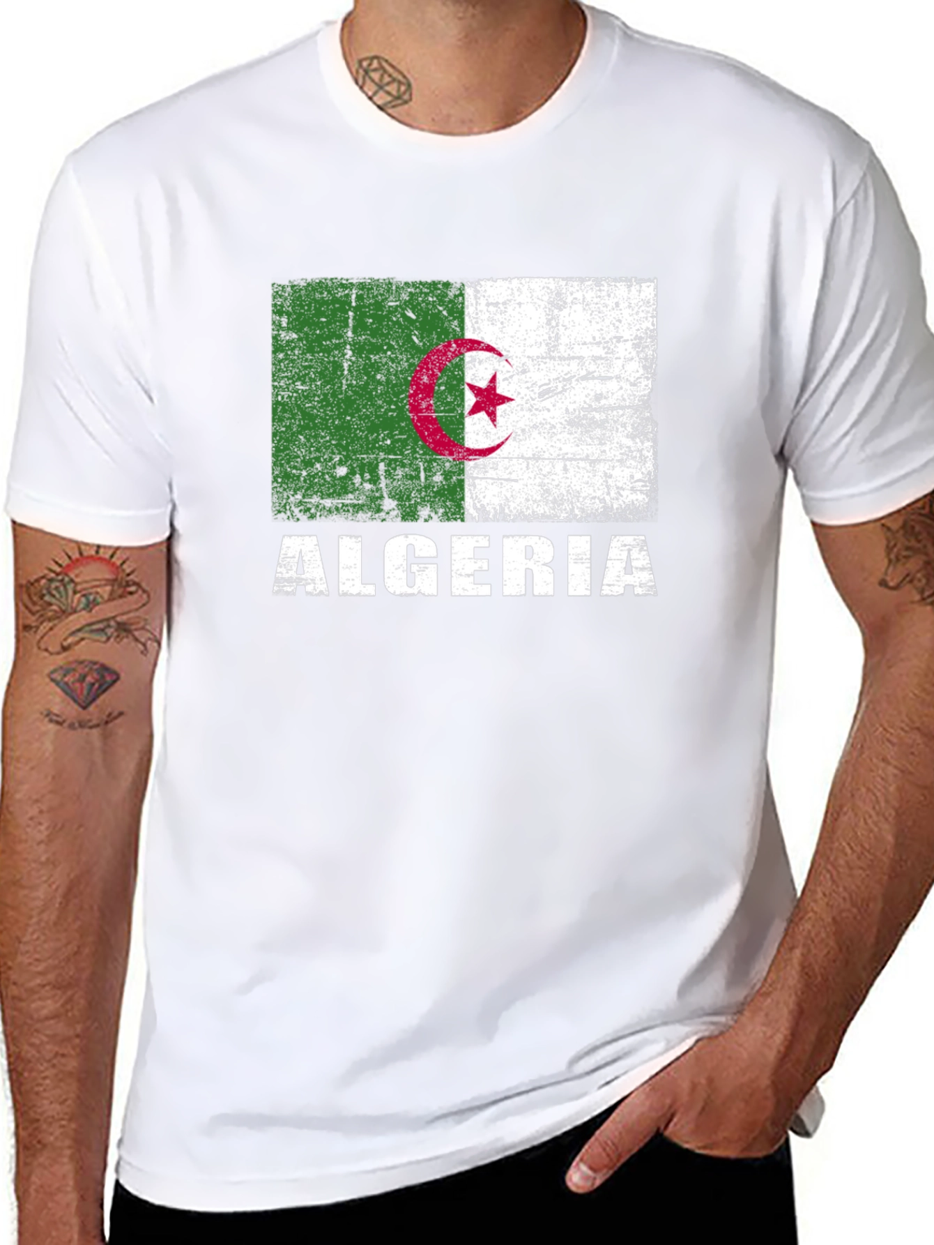 Algeria Flag T-Shirt - Distressed Algerian Pride