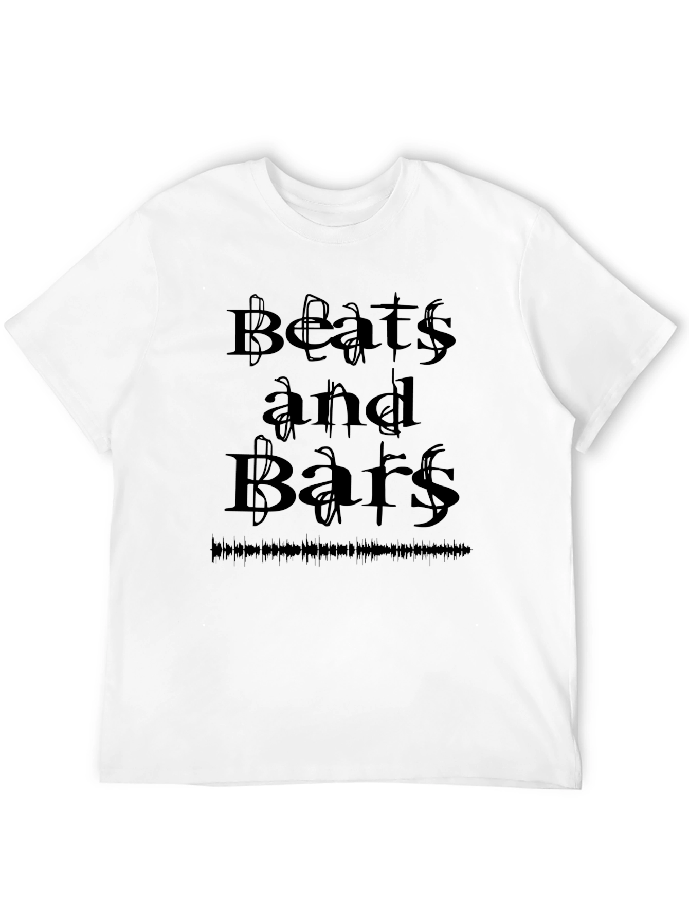 Beats and Bars Graphic Tee - Black Crewneck