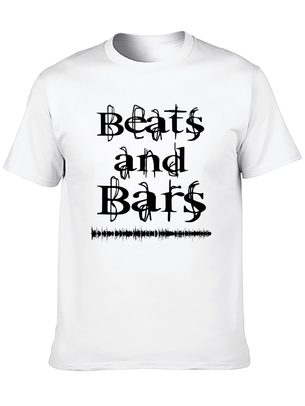 Beats and Bars Graphic Tee - Black Crewneck