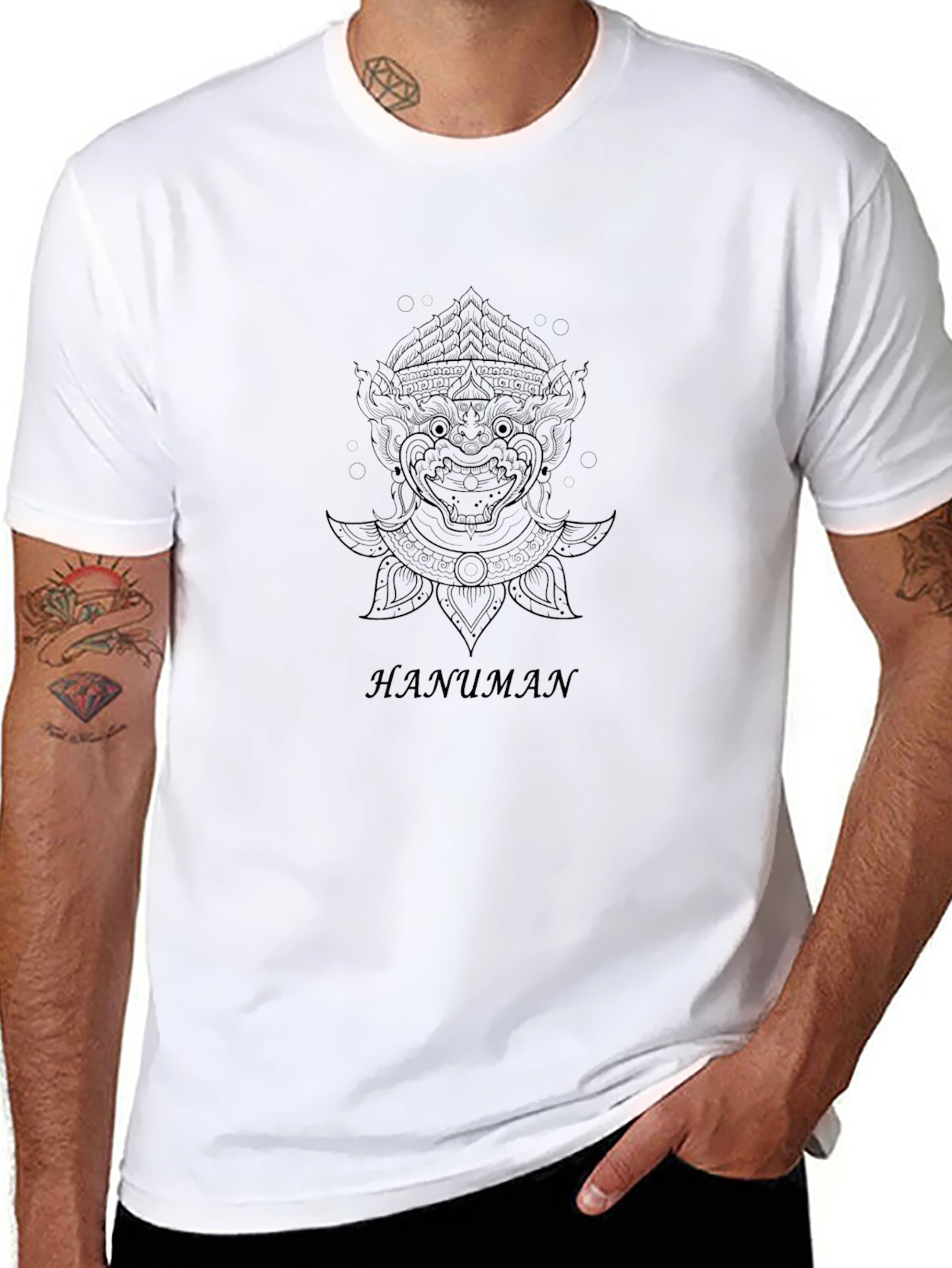 Hanuman Graphic Black T-Shirt