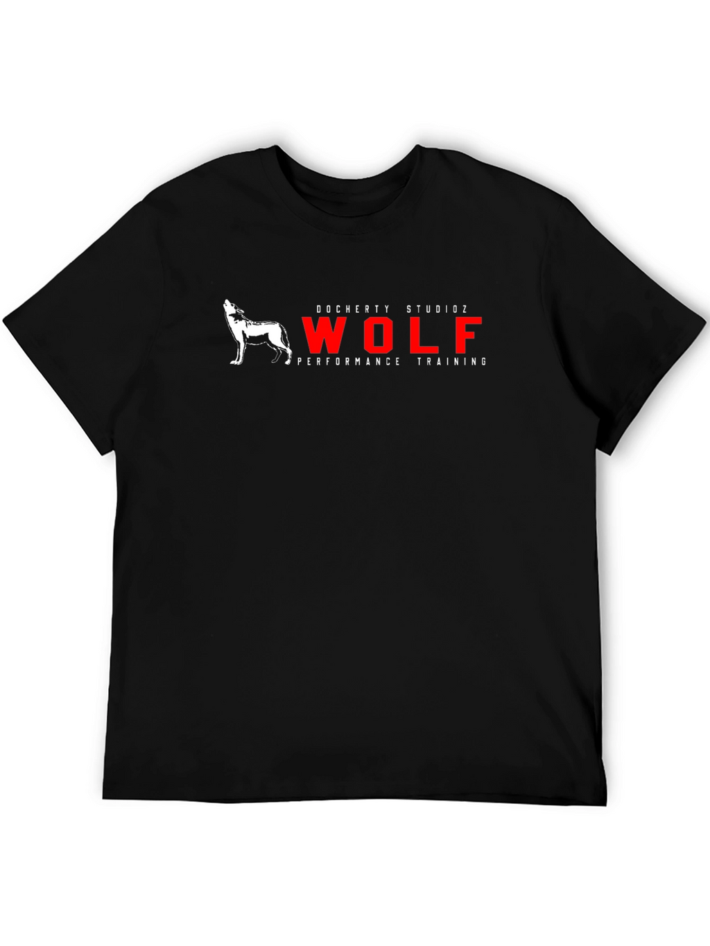 Mens Black Wolf Performance Training Graphic T-Shirt