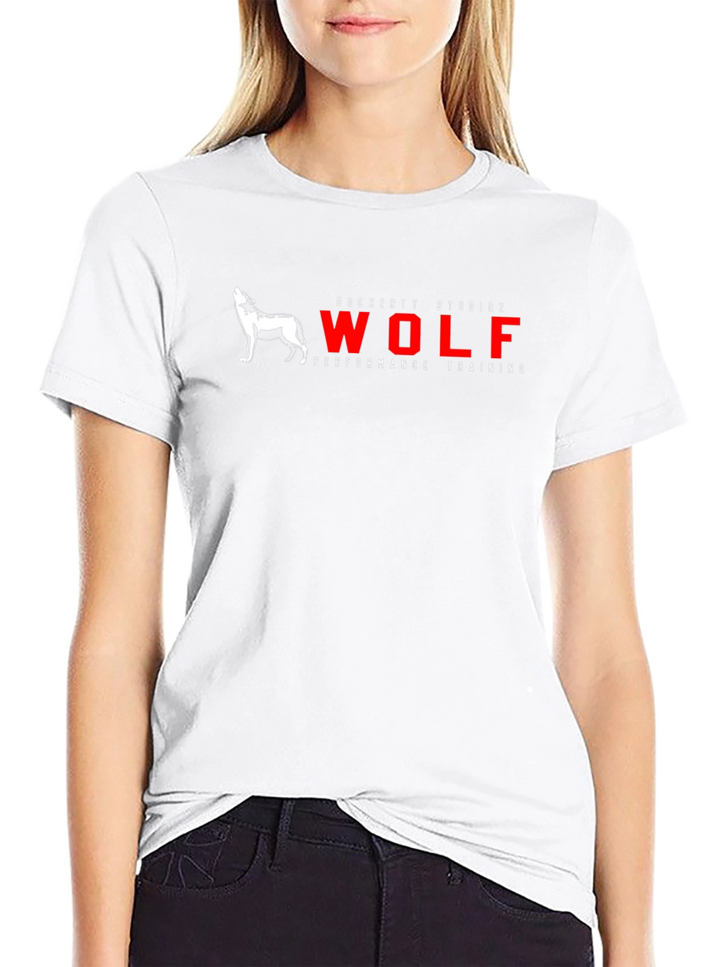 Mens Black Wolf Performance Training Graphic T-Shirt