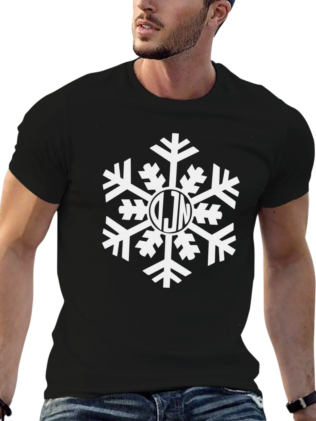 Monogrammed Snowflake Holiday T-Shirt