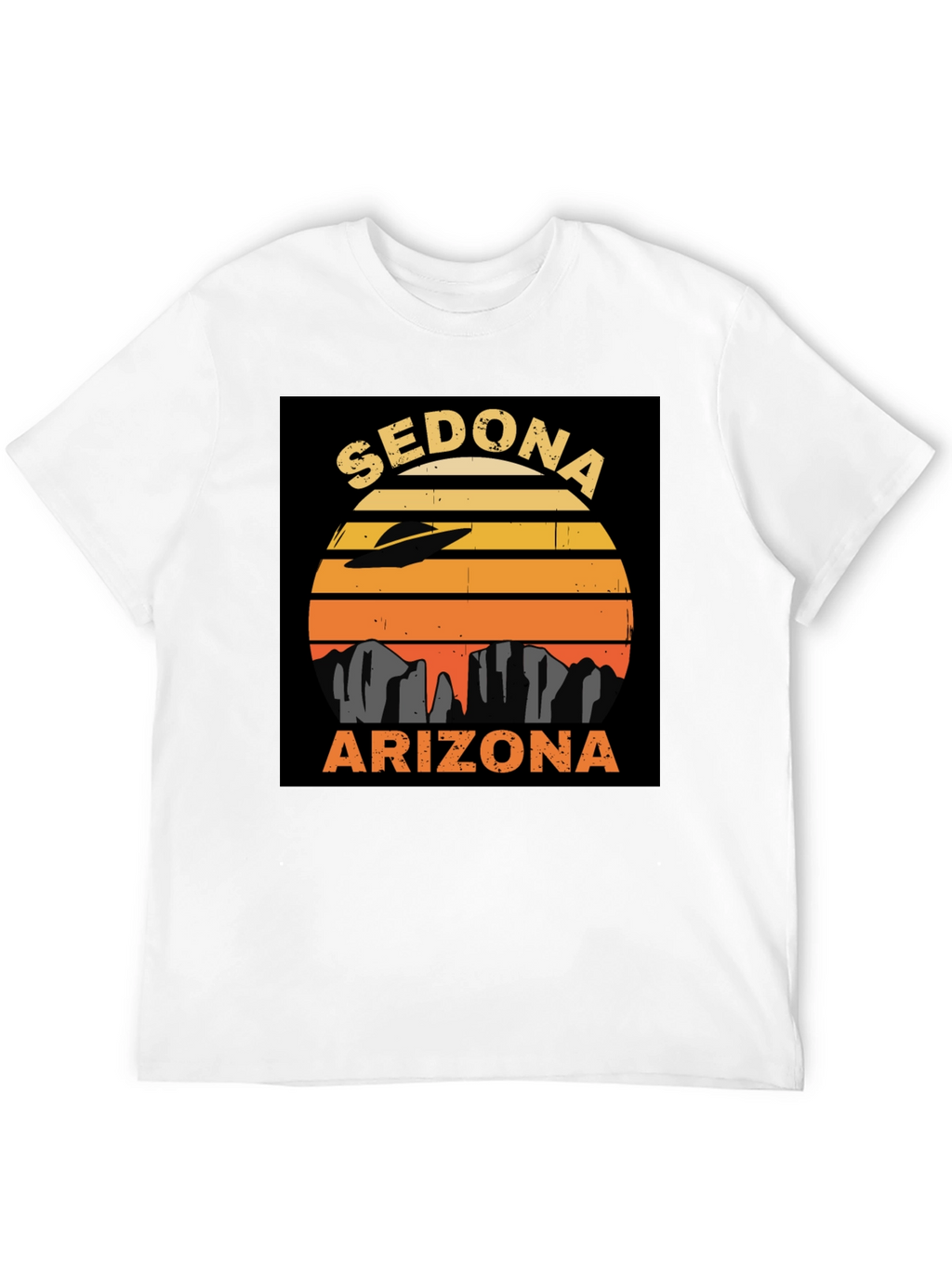 Sedona Arizona UFO Retro Sunset T-Shirt