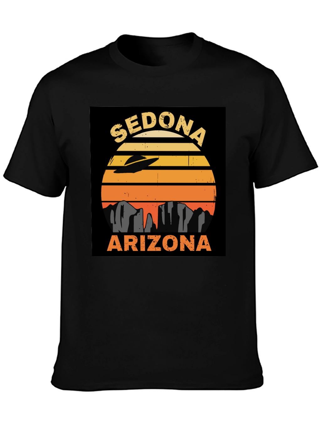 Sedona Arizona UFO Retro Sunset T-Shirt