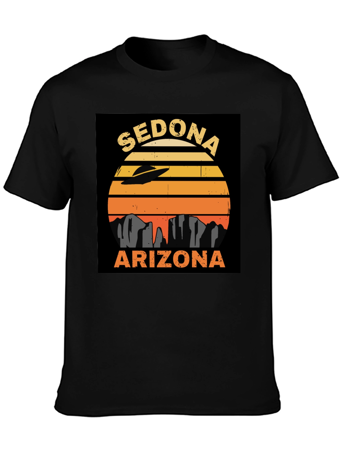 Sedona Arizona UFO Retro Sunset T-Shirt