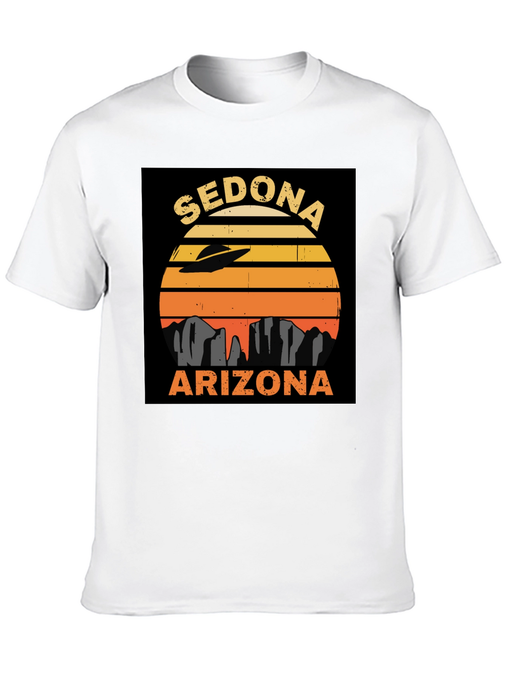 Sedona Arizona UFO Retro Sunset T-Shirt