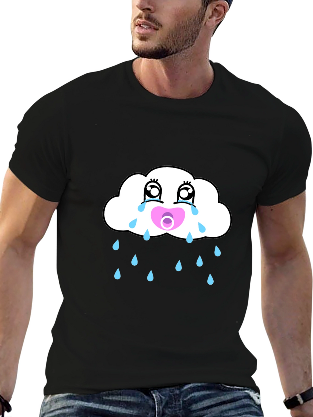 Crying Cloud Pacifier Mens Graphic Tee