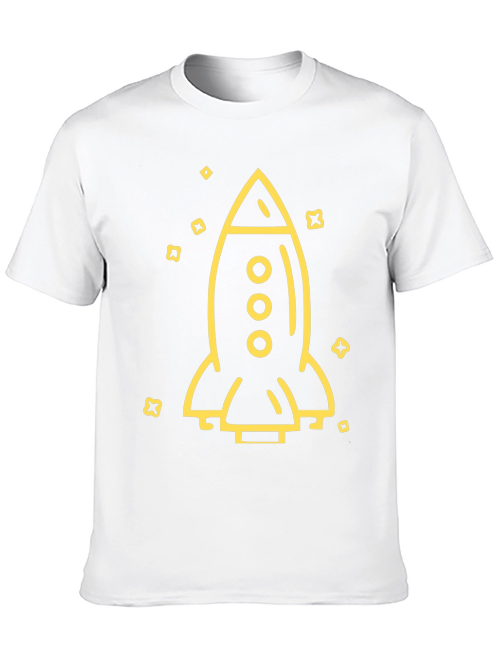 Rocket Ship Graphic Tee - Black Cotton T-Shirt