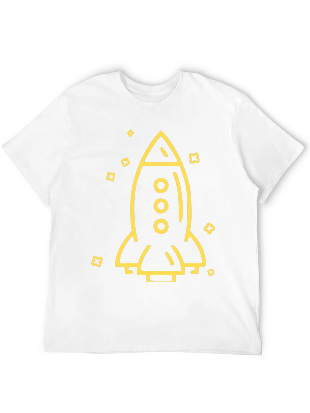 Rocket Ship Graphic Tee - Black Cotton T-Shirt