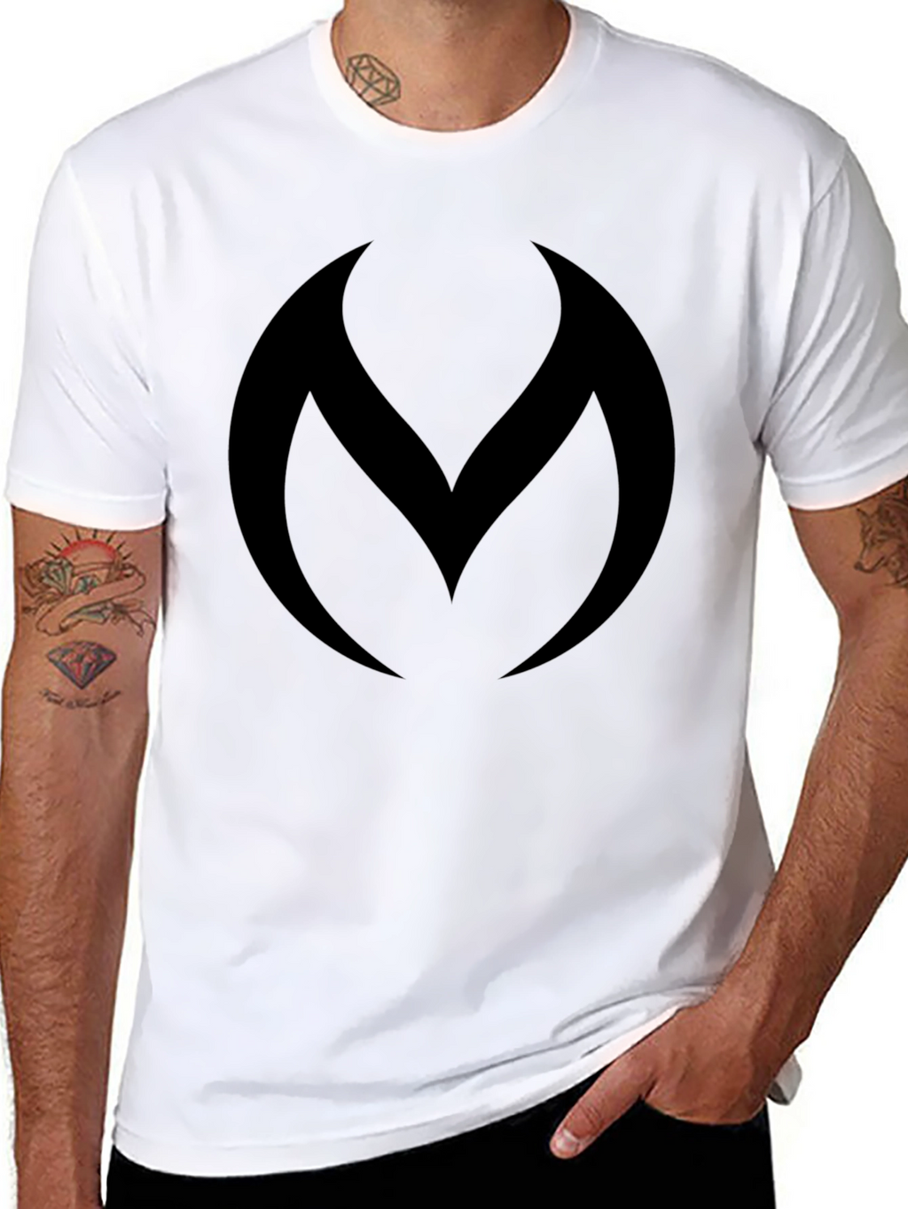 Modern Black Graphic Tee - Abstract Logo