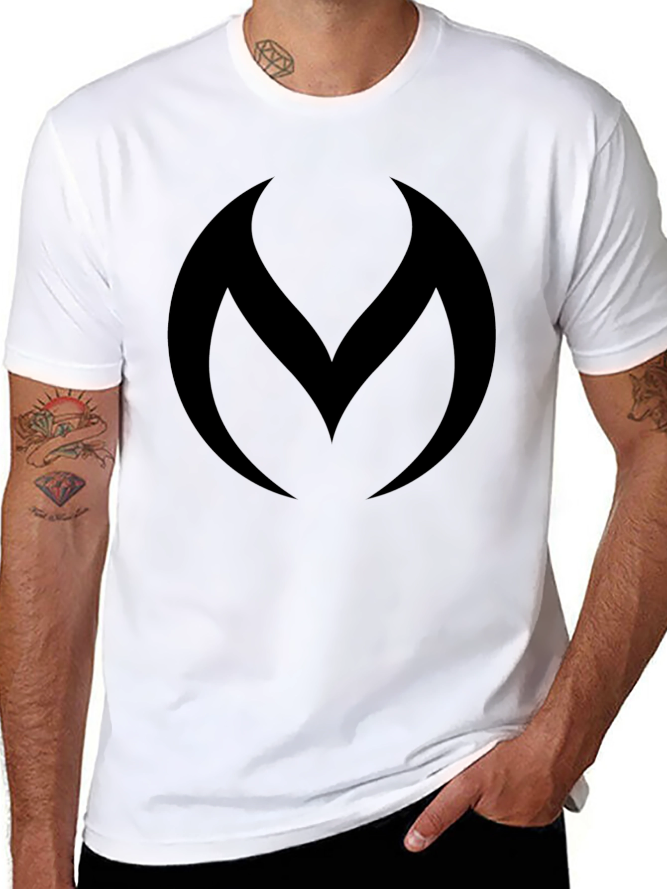 Modern Black Graphic Tee - Abstract Logo