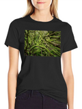 Mossy Forest Print Black T-Shirt