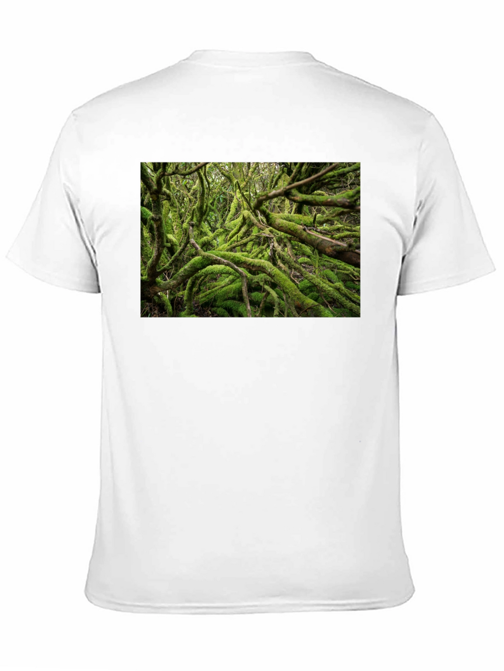 Mossy Forest Print Black T-Shirt