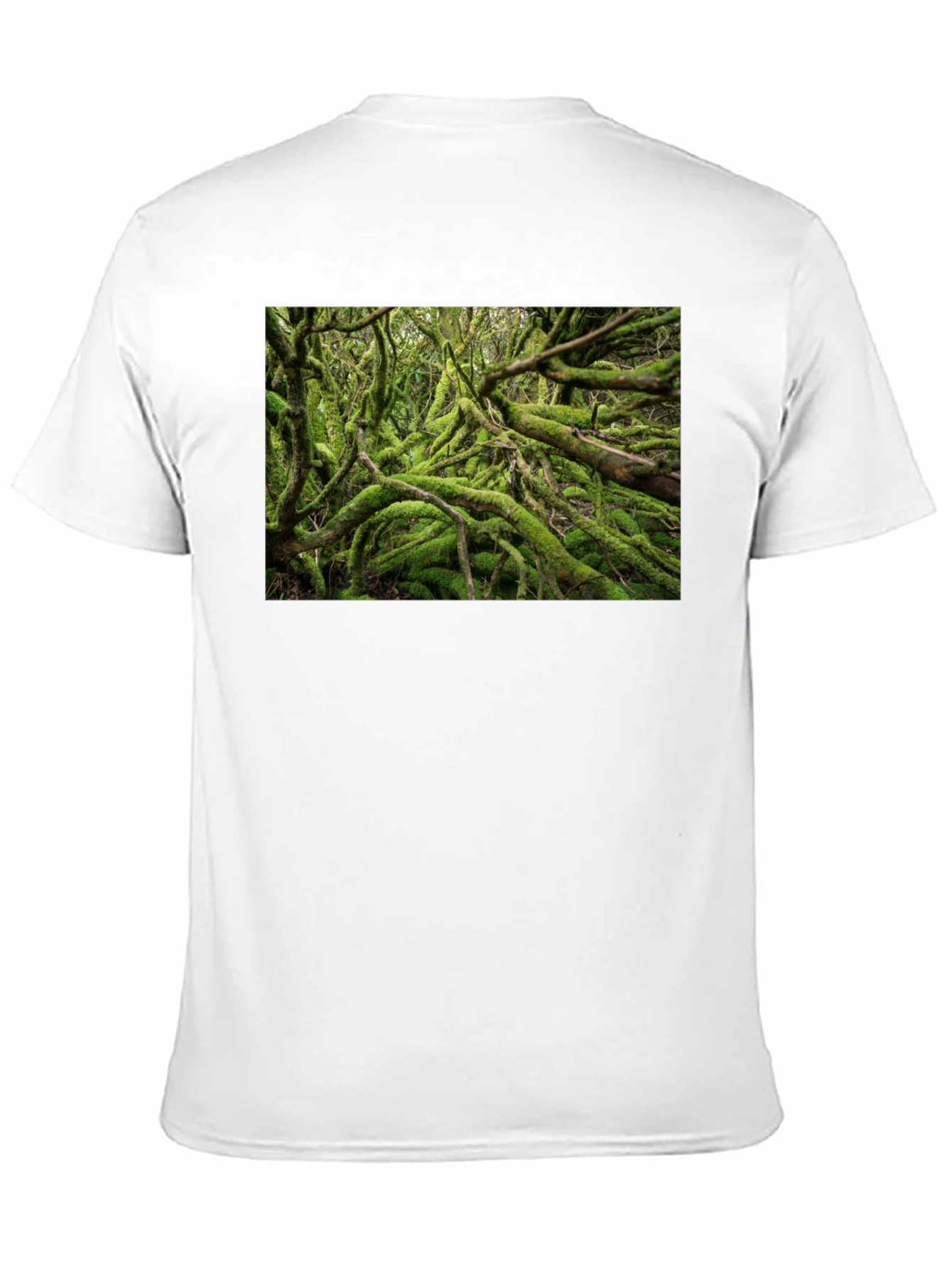 Mossy Forest Print Black T-Shirt