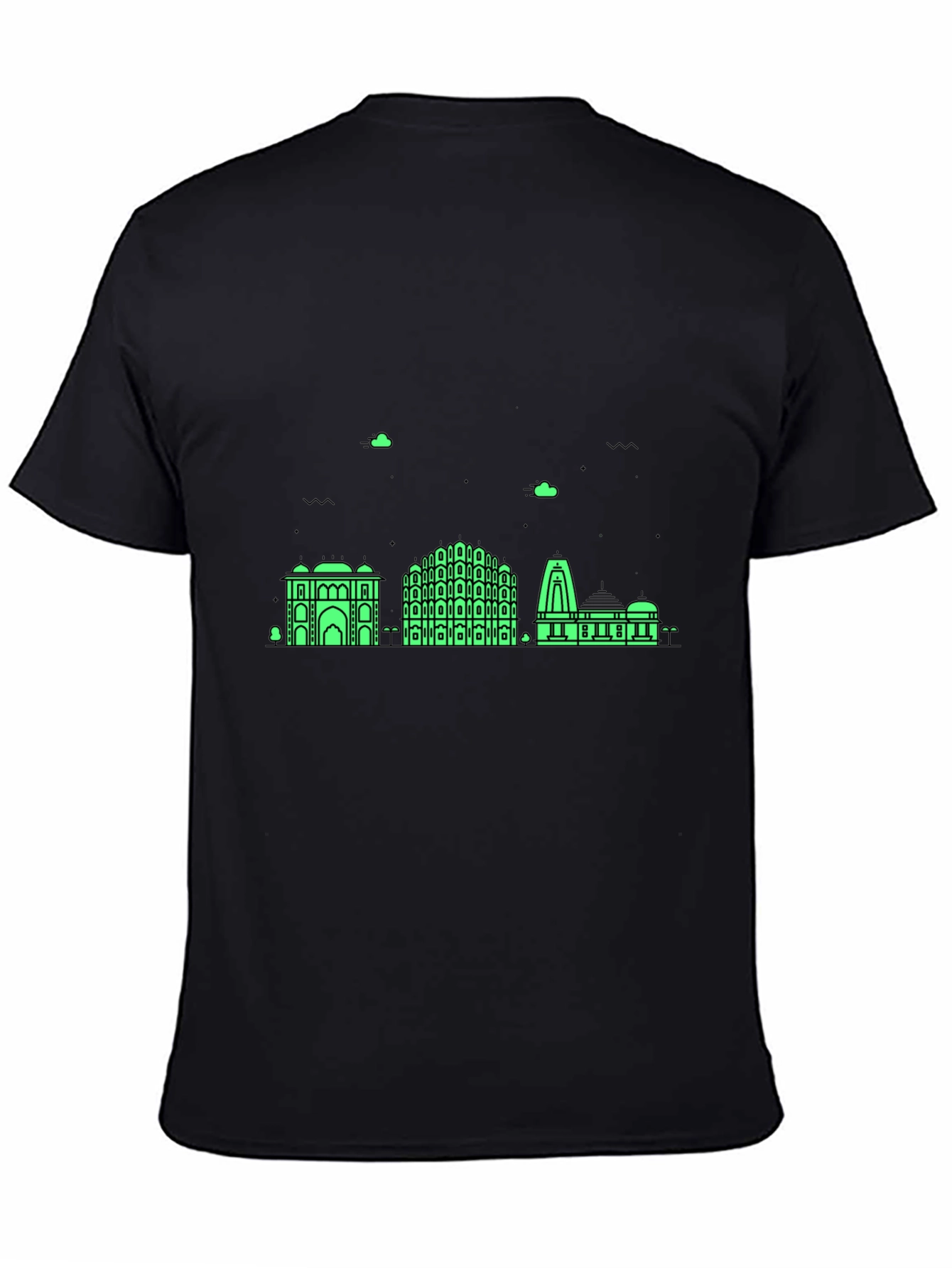 Jaipur Skyline Graphic Tee - Modern Black T-Shirt