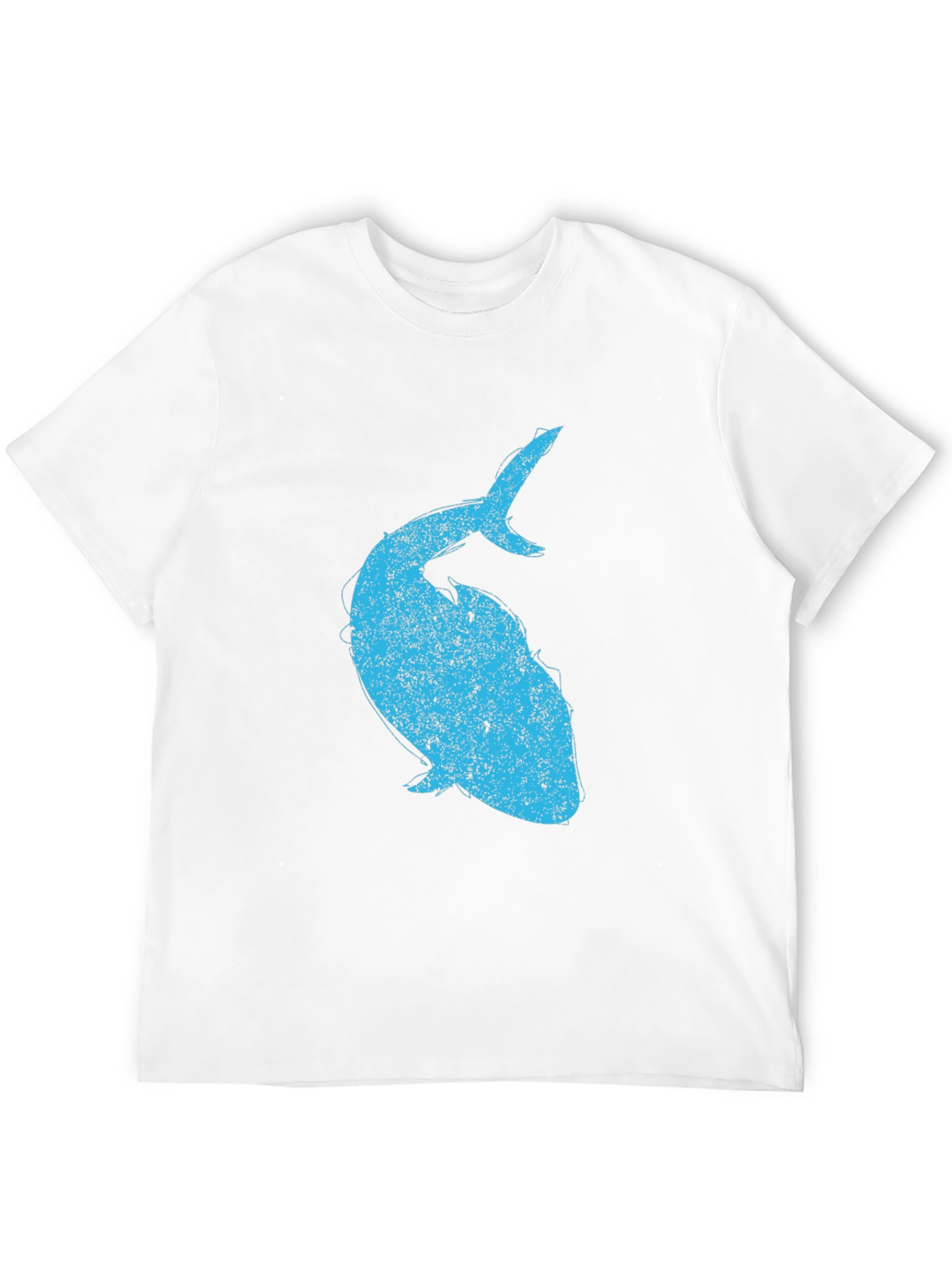 Mens Black T-Shirt with Blue Whale Graphic