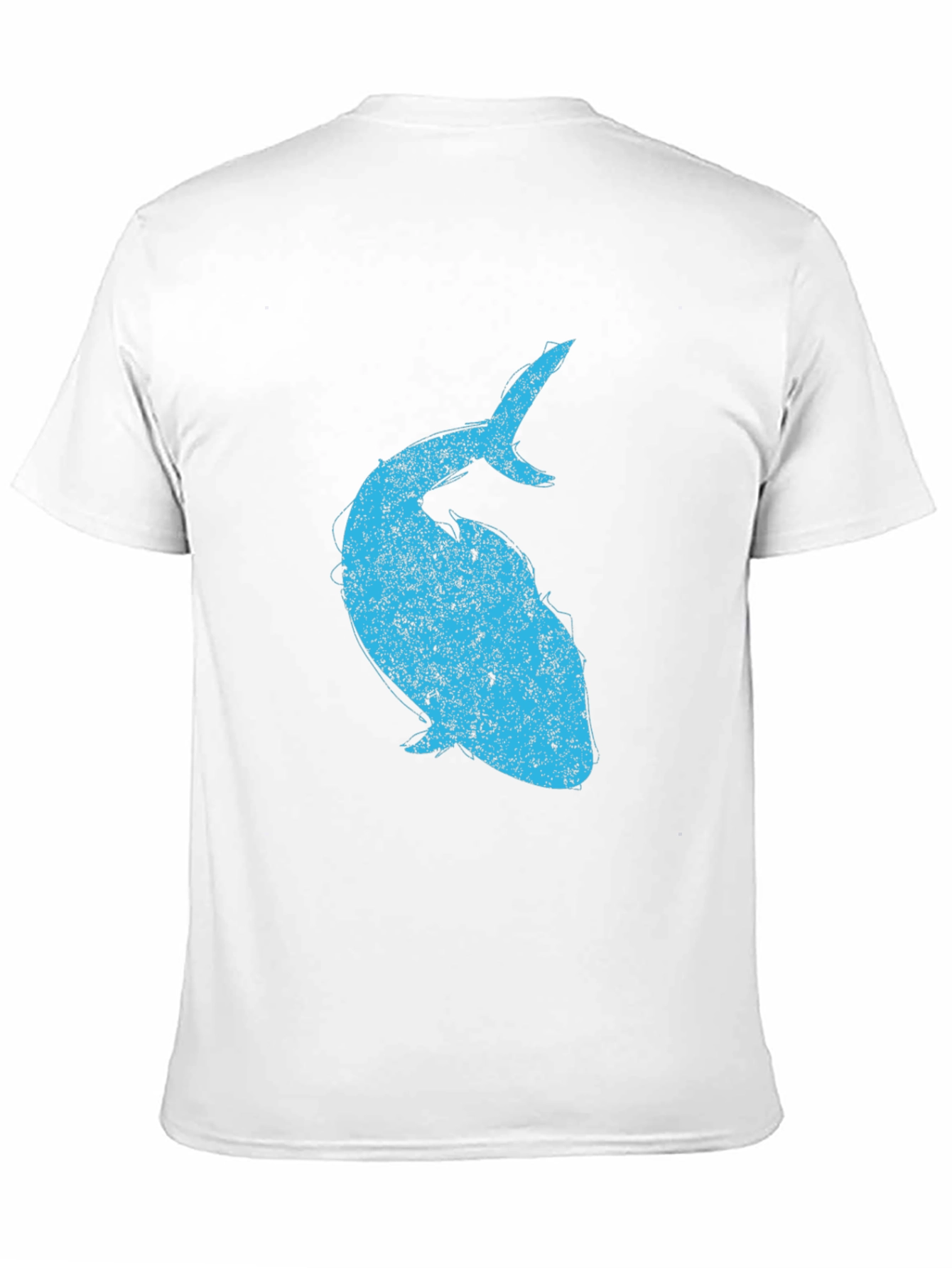Mens Black T-Shirt with Blue Whale Graphic