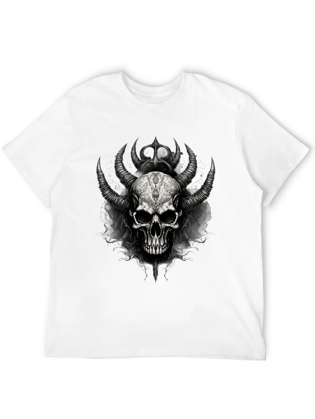 Skull & Horns Graphic Black Tee