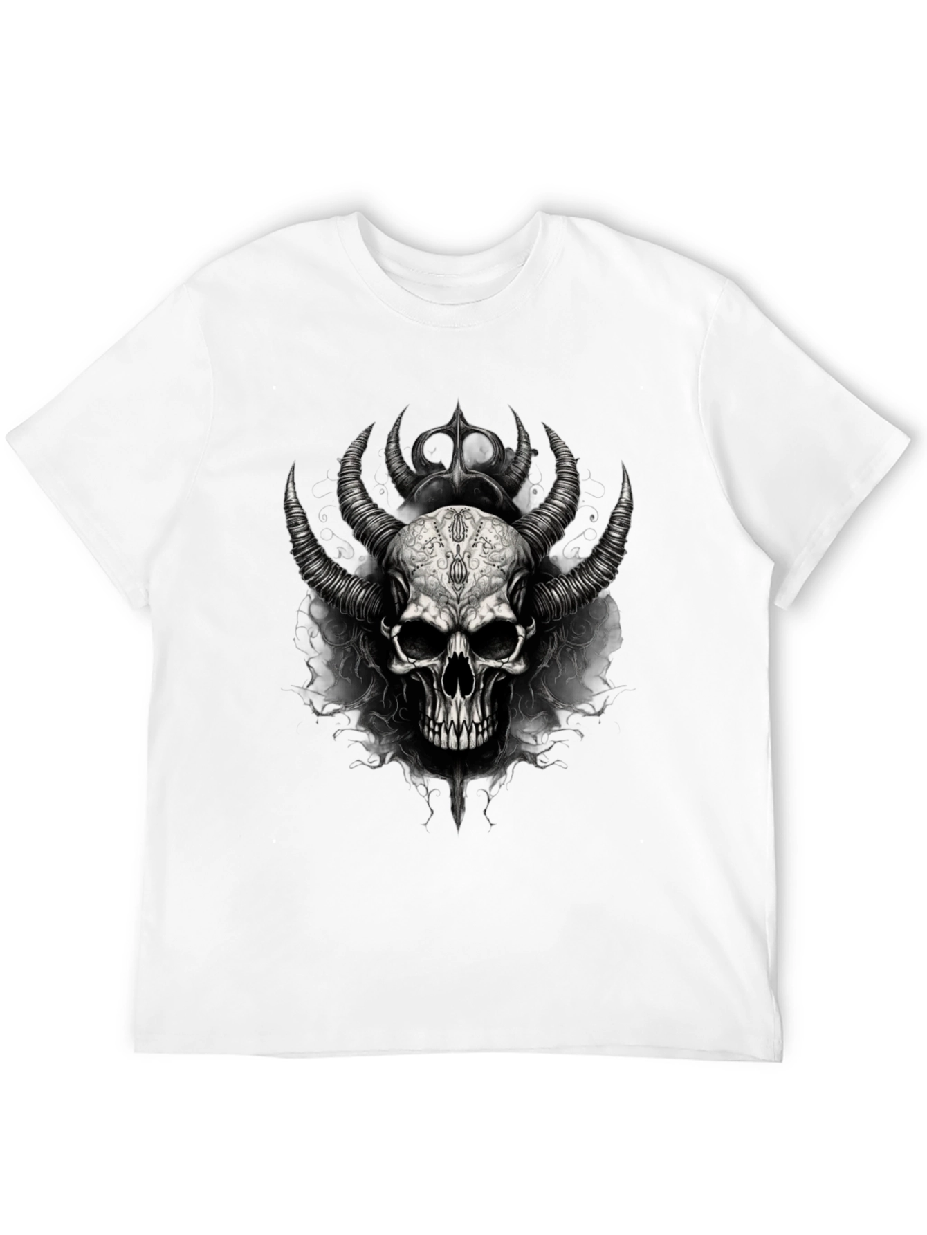 Skull & Horns Graphic Black Tee