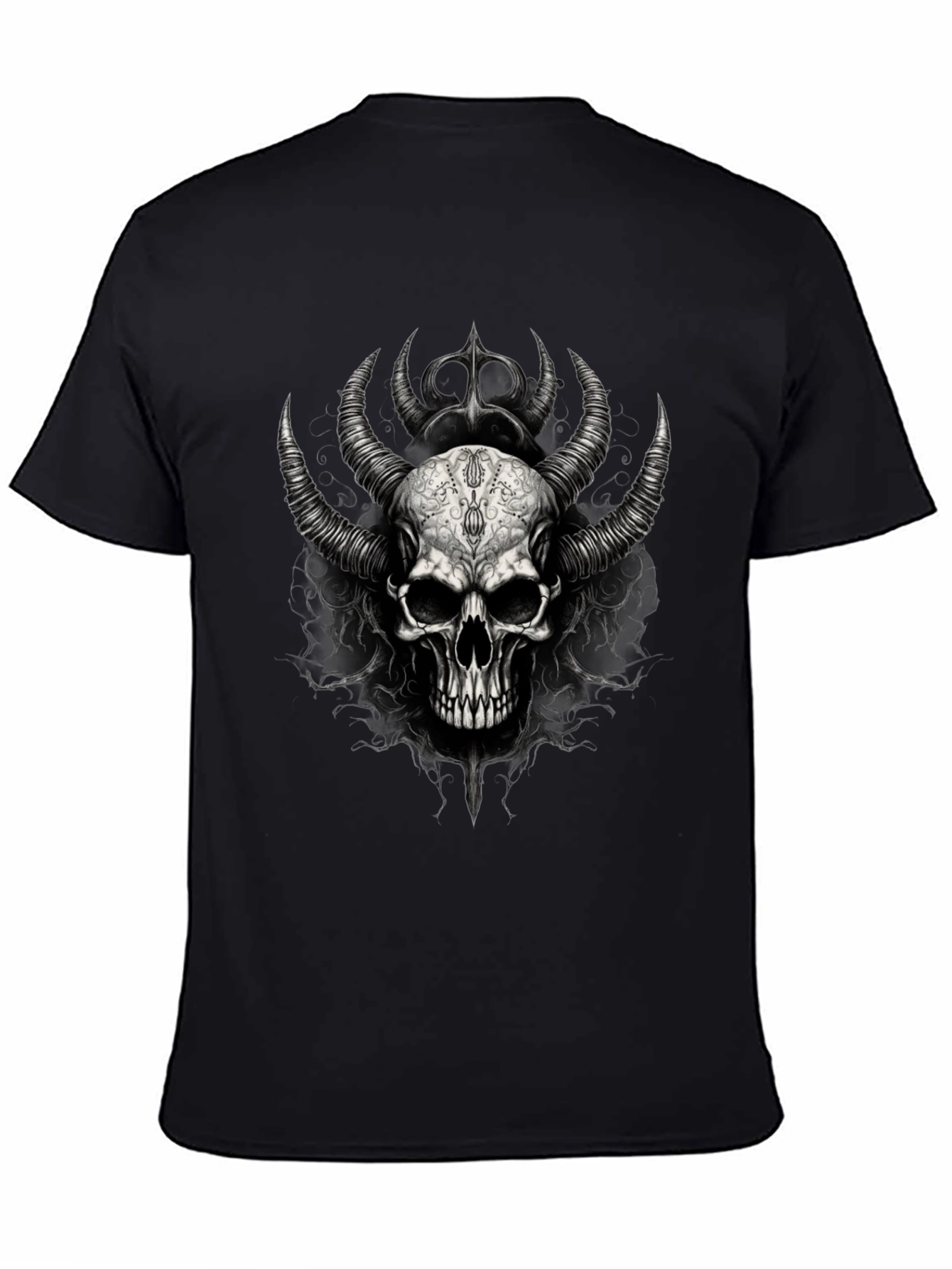 Skull & Horns Graphic Black Tee