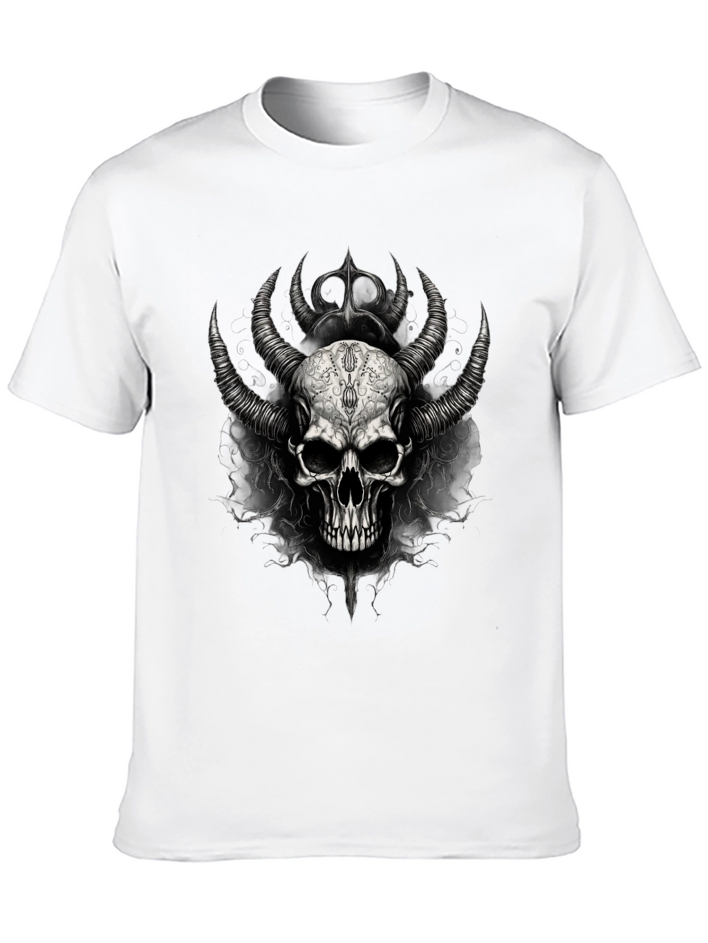 Skull & Horns Graphic Black Tee