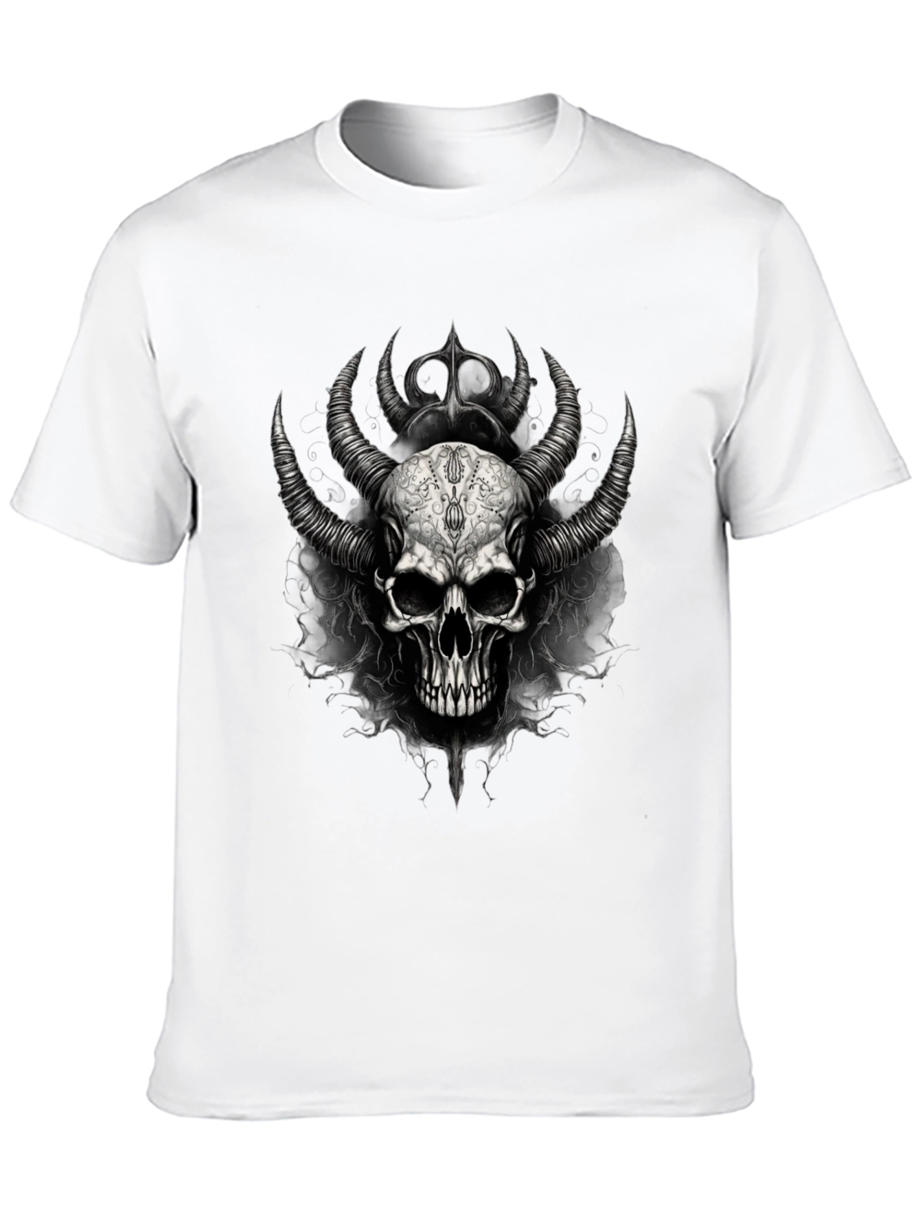 Skull & Horns Graphic Black Tee