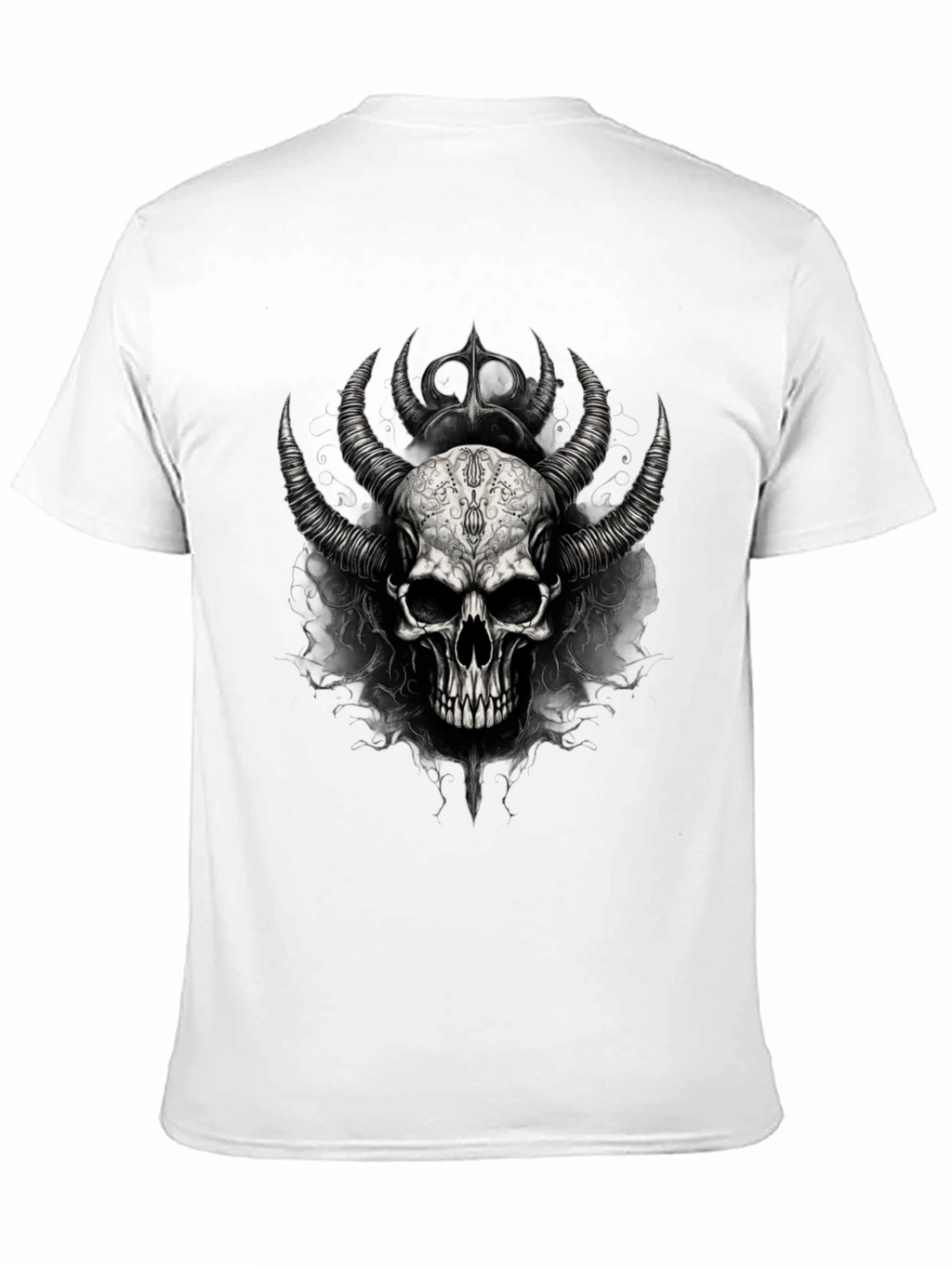 Skull & Horns Graphic Black Tee