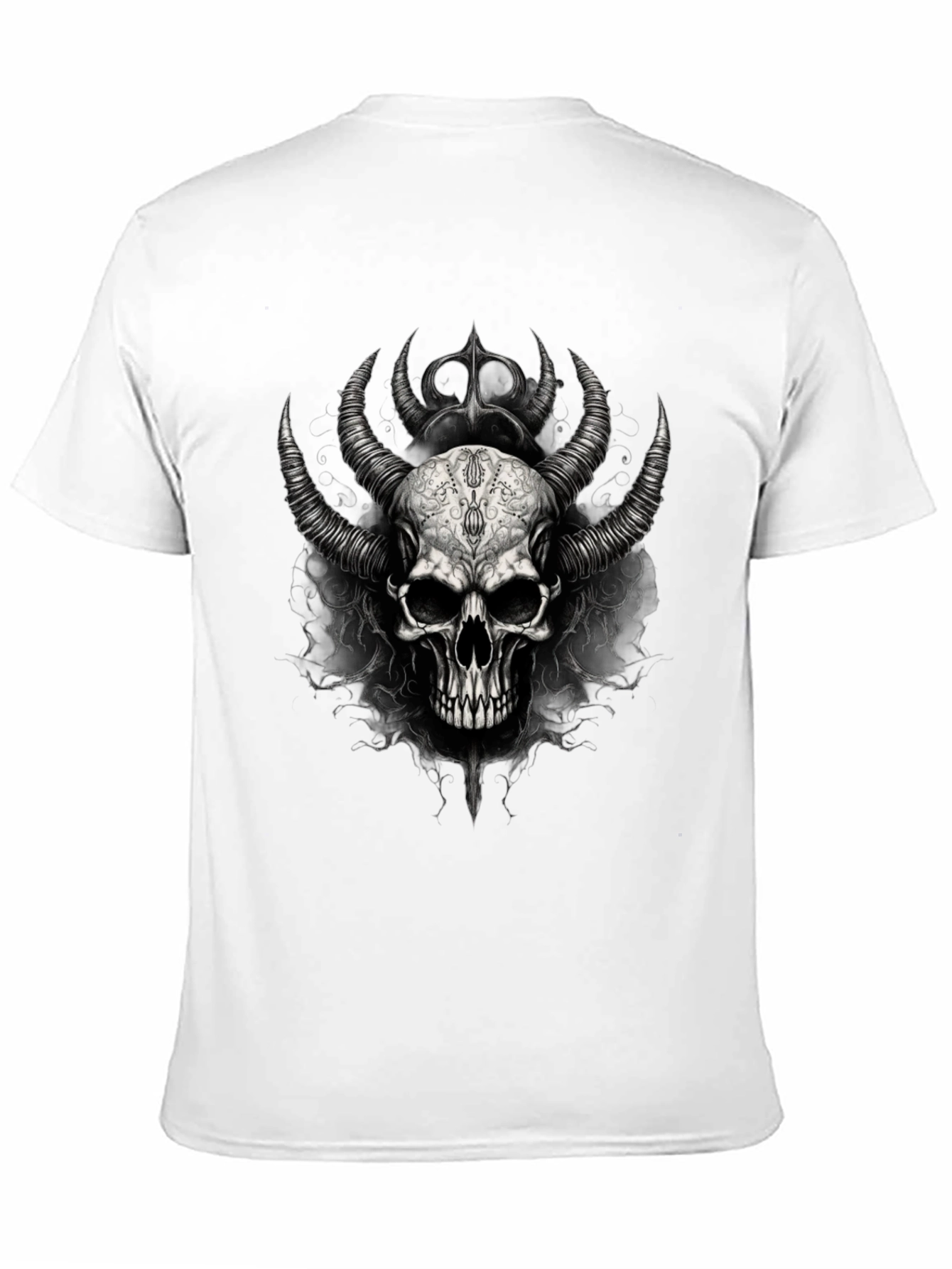 Skull & Horns Graphic Black Tee