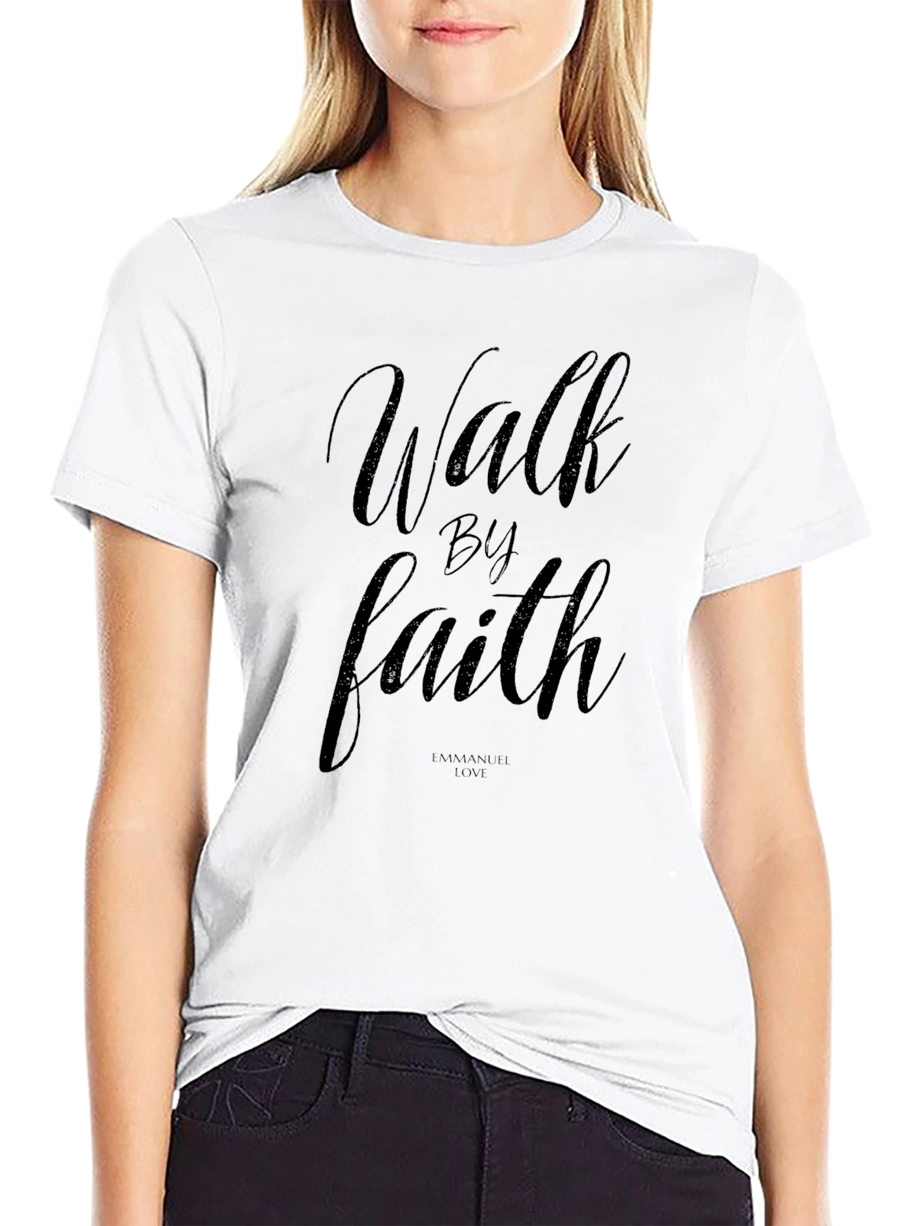 Walk By Faith Black Graphic Tee