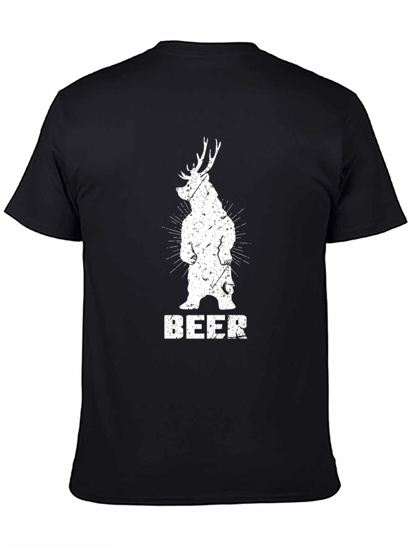 Bear Deer Beer Graphic Tee - Black