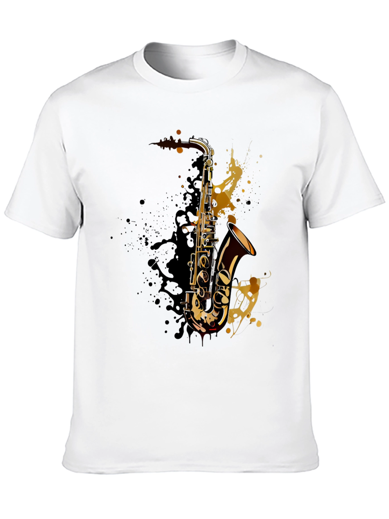 Saxophone Splash Graphic T-Shirt - Music Lover Tee