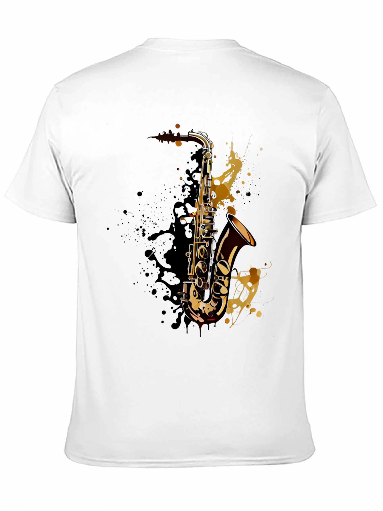 Saxophone Splash Graphic T-Shirt - Music Lover Tee