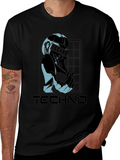 Techno Graphic T-Shirt - Stylish Black Tee