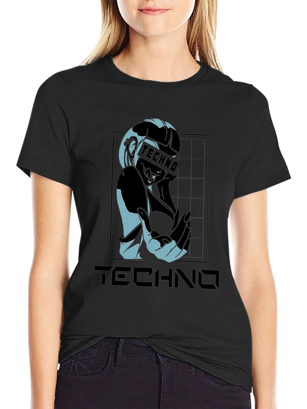Techno Graphic T-Shirt - Stylish Black Tee