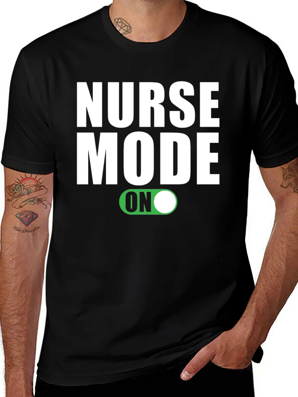 Nurse Mode ON Graphic T-Shirt - Black