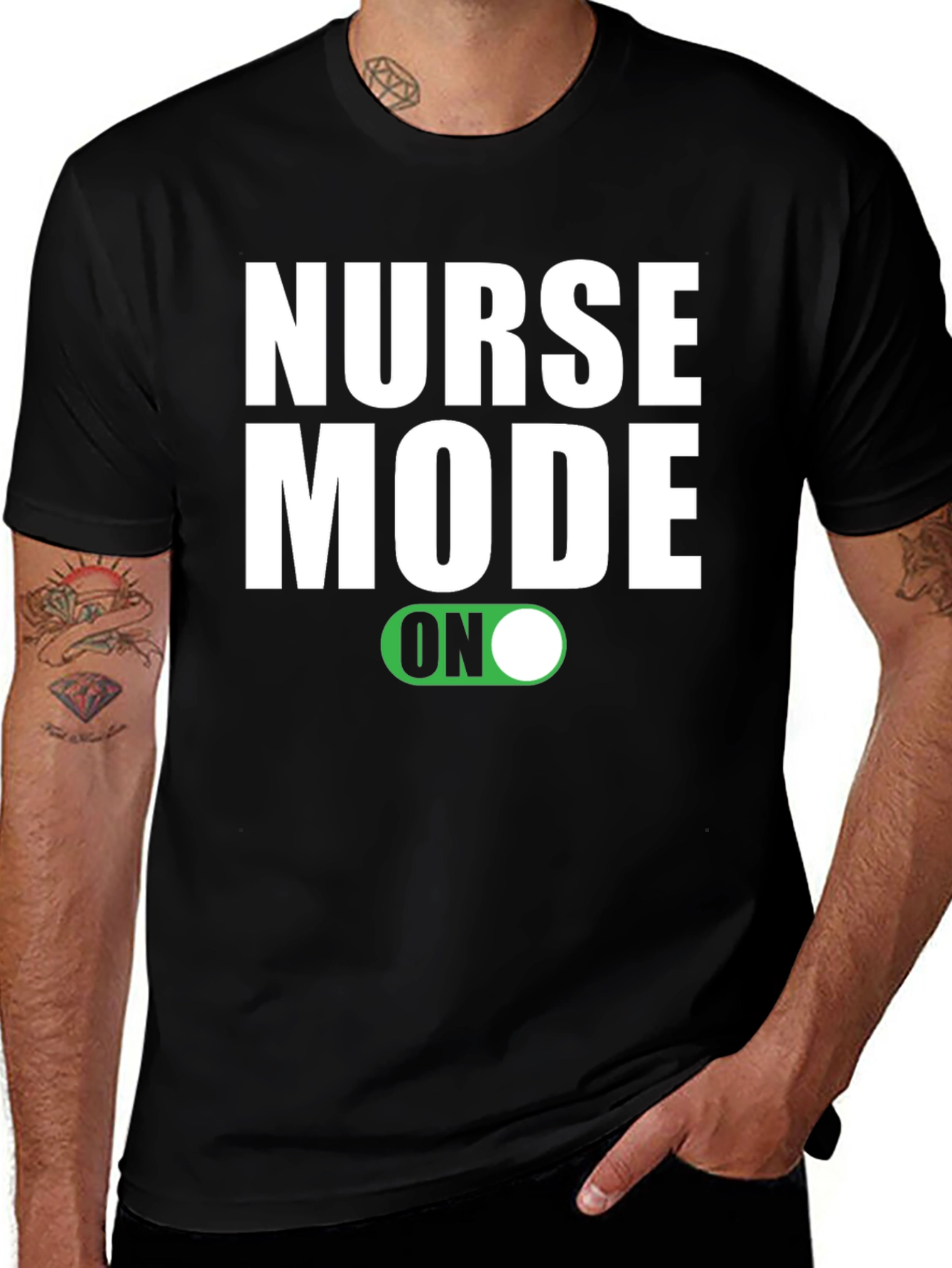 Nurse Mode ON Graphic T-Shirt - Black