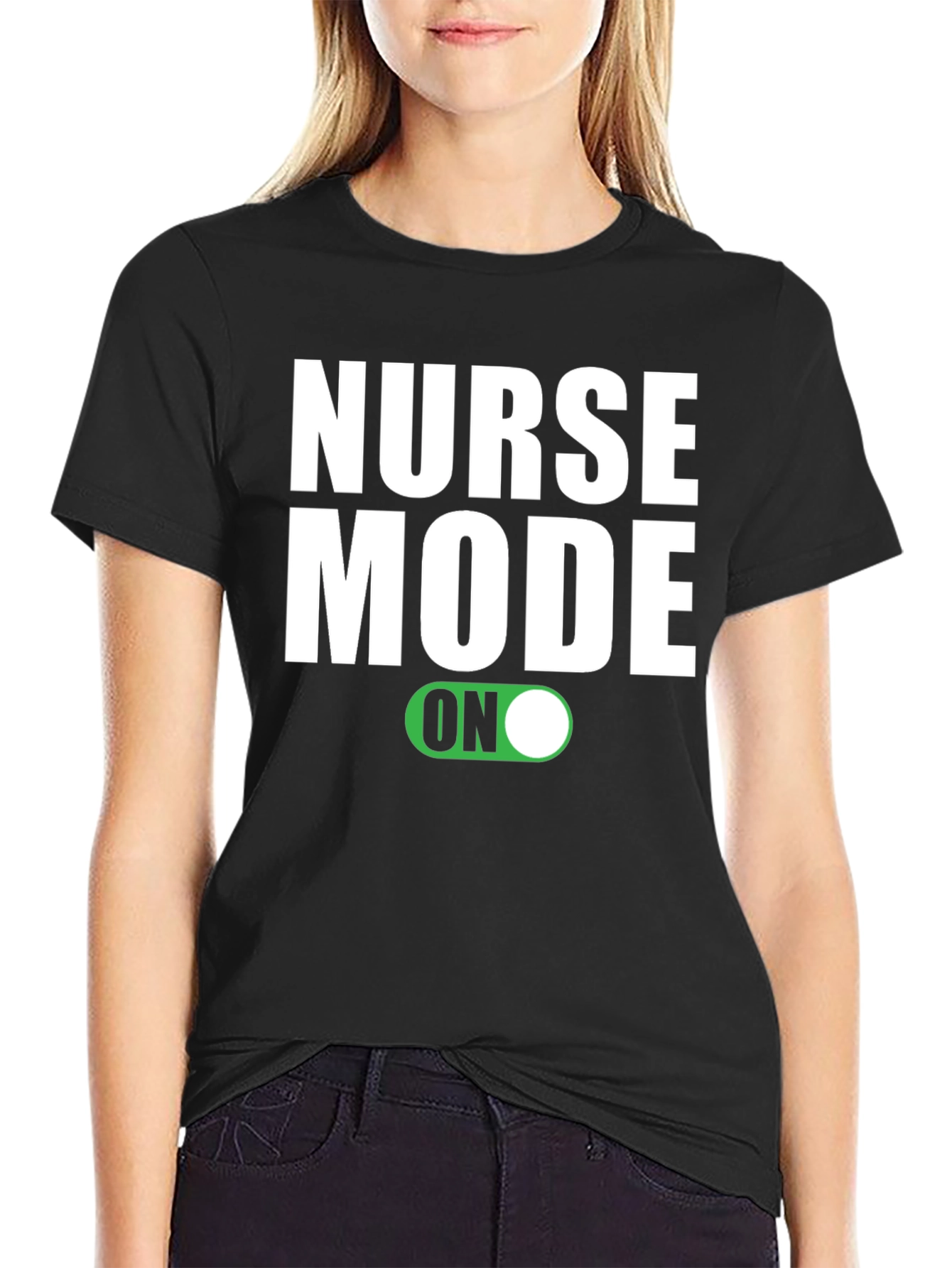Nurse Mode ON Graphic T-Shirt - Black
