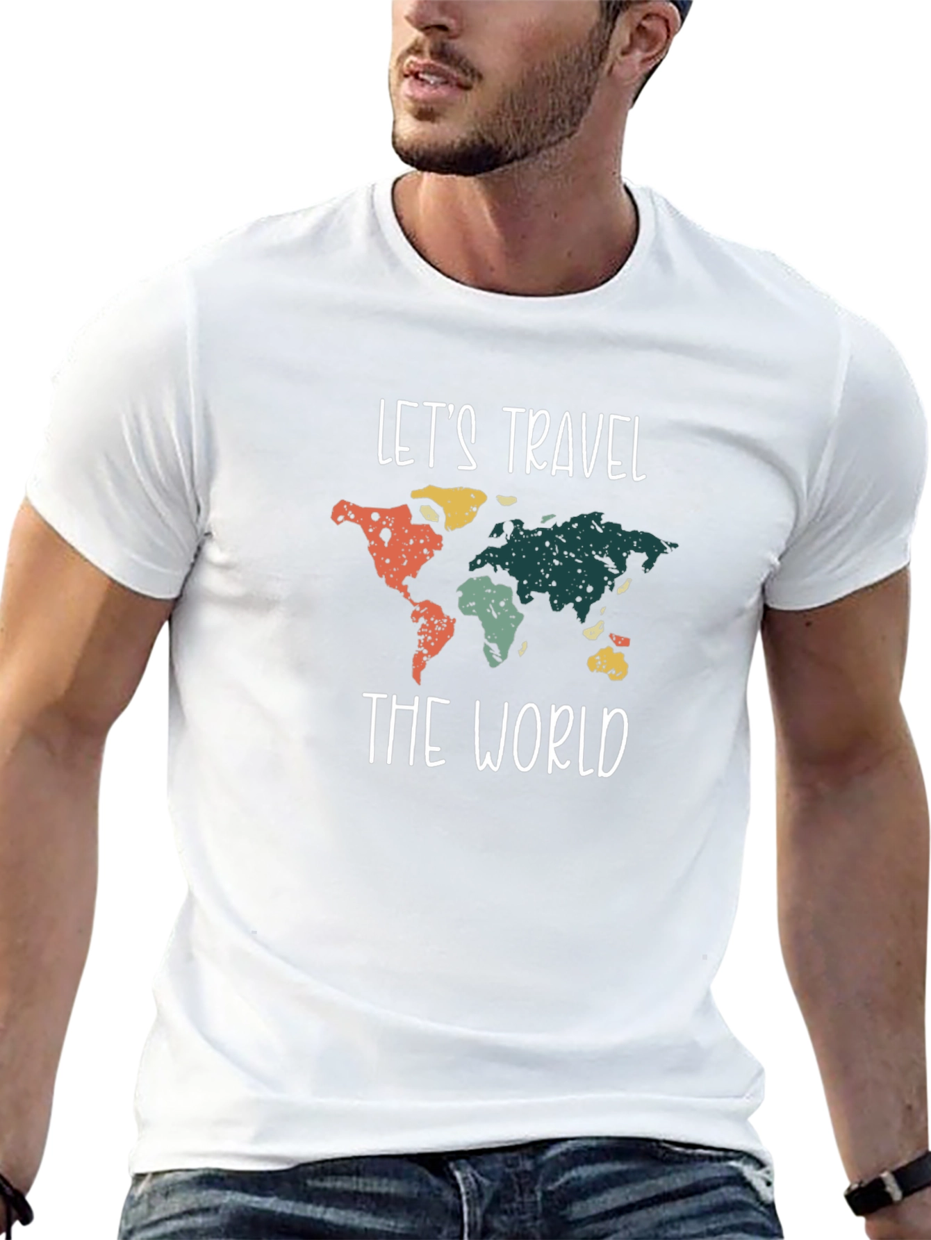 Lets Travel the World Graphic Tee - Black