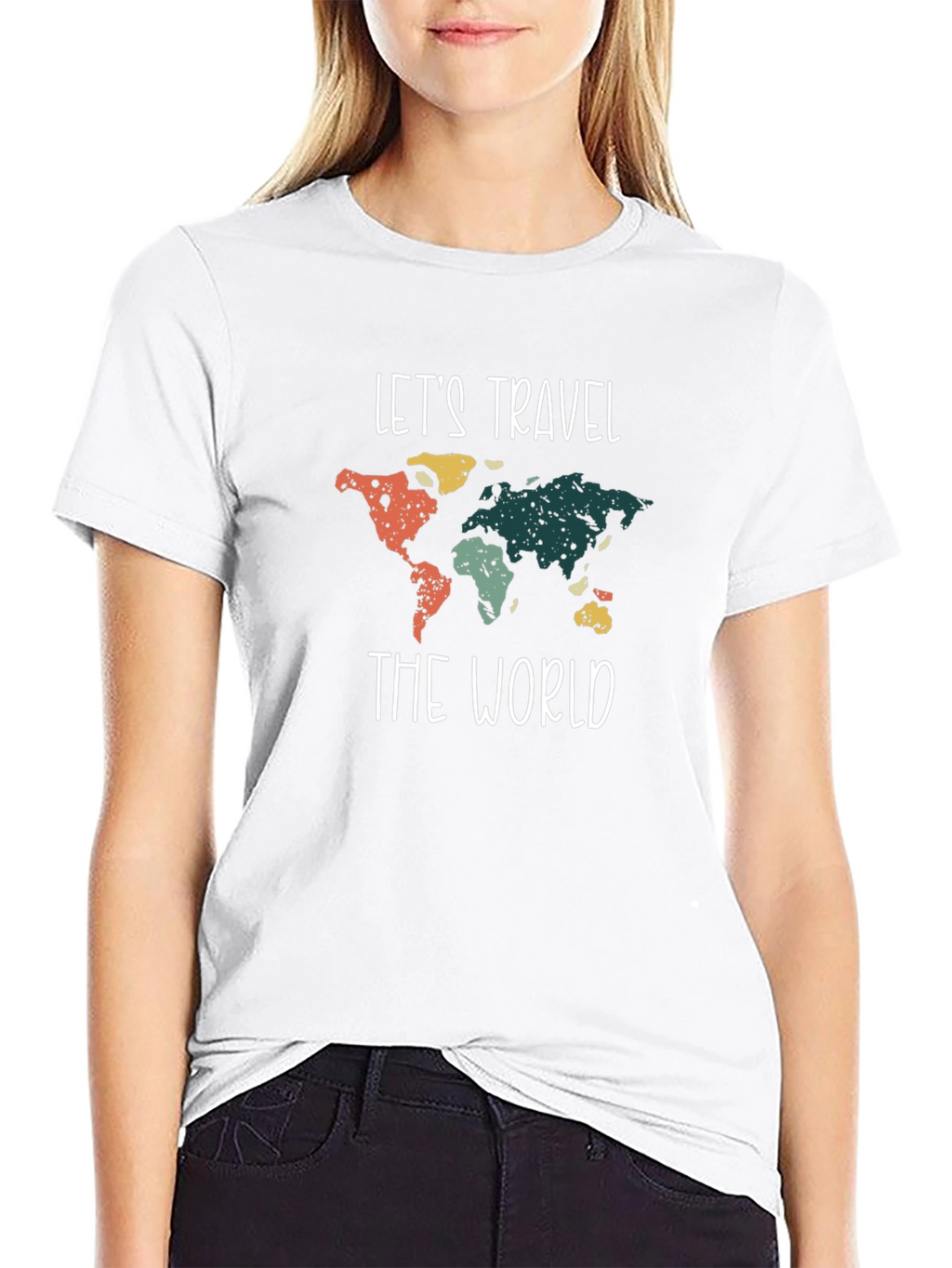 Lets Travel the World Graphic Tee - Black