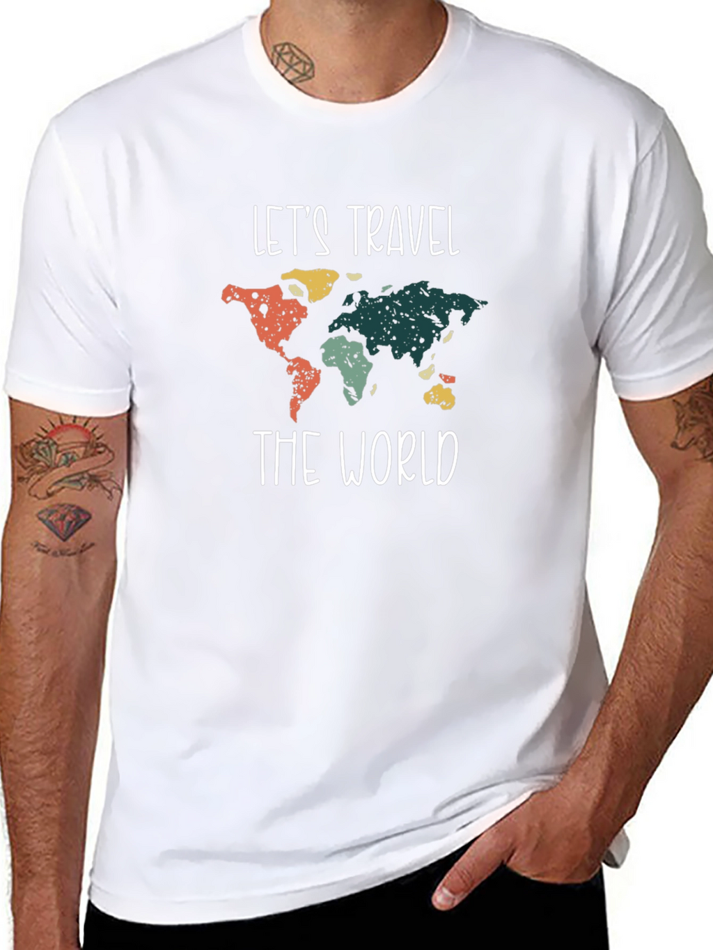 Lets Travel the World Graphic Tee - Black