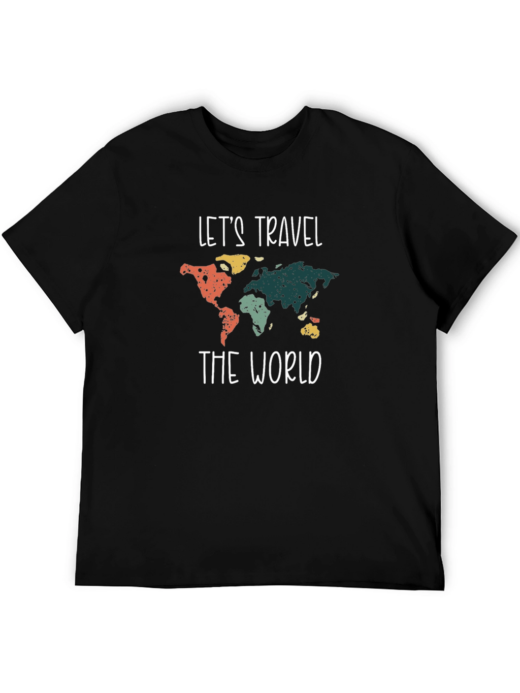 Lets Travel the World Graphic Tee - Black